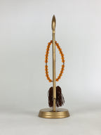 Japanese Buddhist Altar Fitting Vtg Prayer Beads Juzu Stand Butsudan Gold BU661