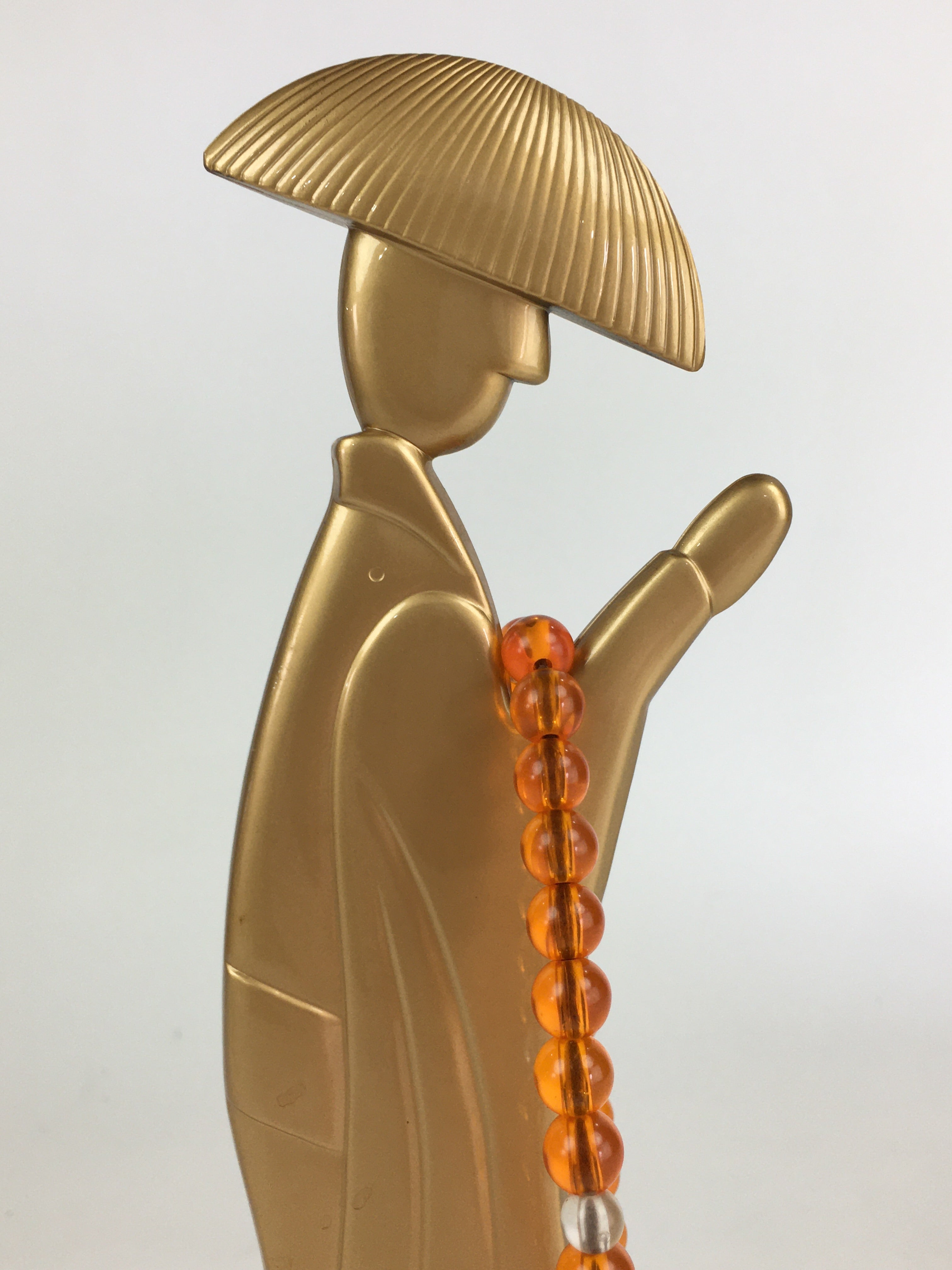Japanese Buddhist Altar Fitting Vtg Prayer Beads Juzu Stand Butsudan Gold BU661