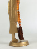 Japanese Buddhist Altar Fitting Vtg Prayer Beads Juzu Stand Butsudan Gold BU661