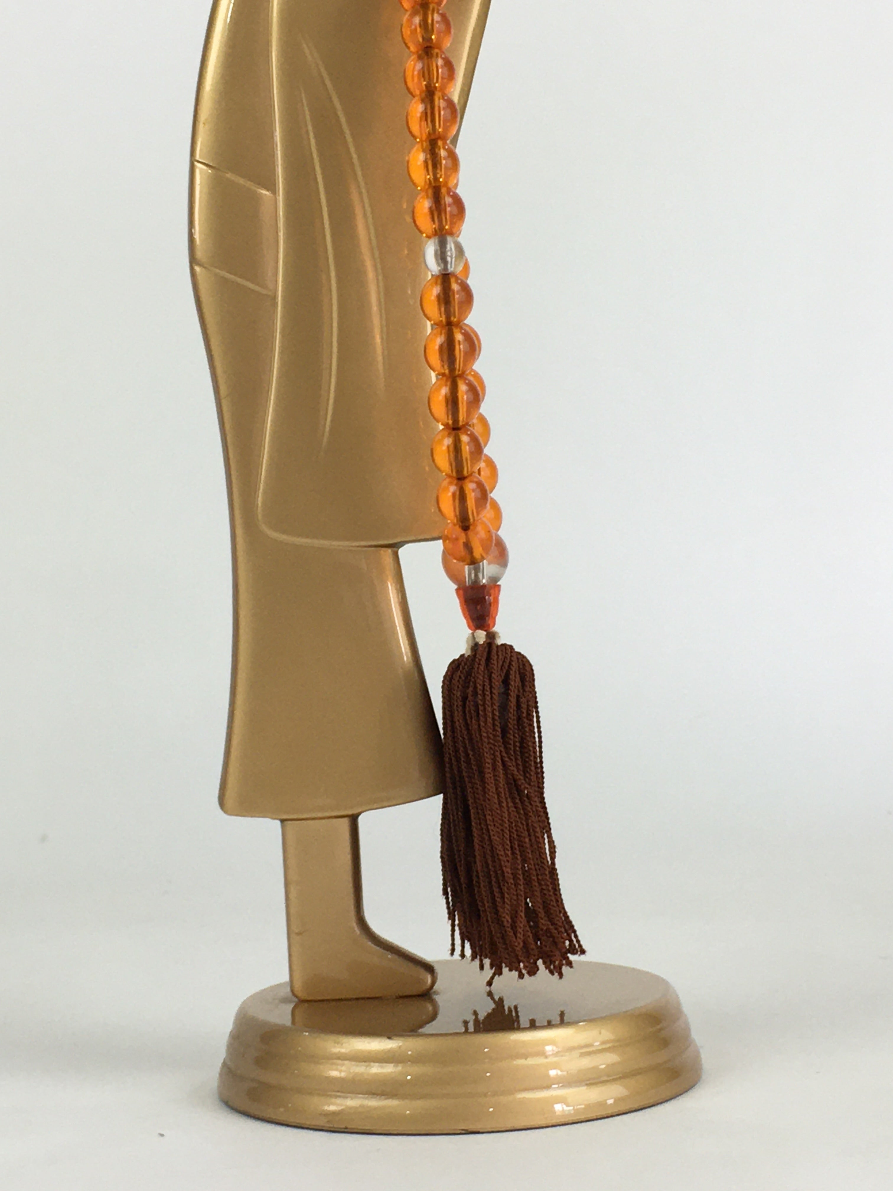Japanese Buddhist Altar Fitting Vtg Prayer Beads Juzu Stand Butsudan Gold BU661