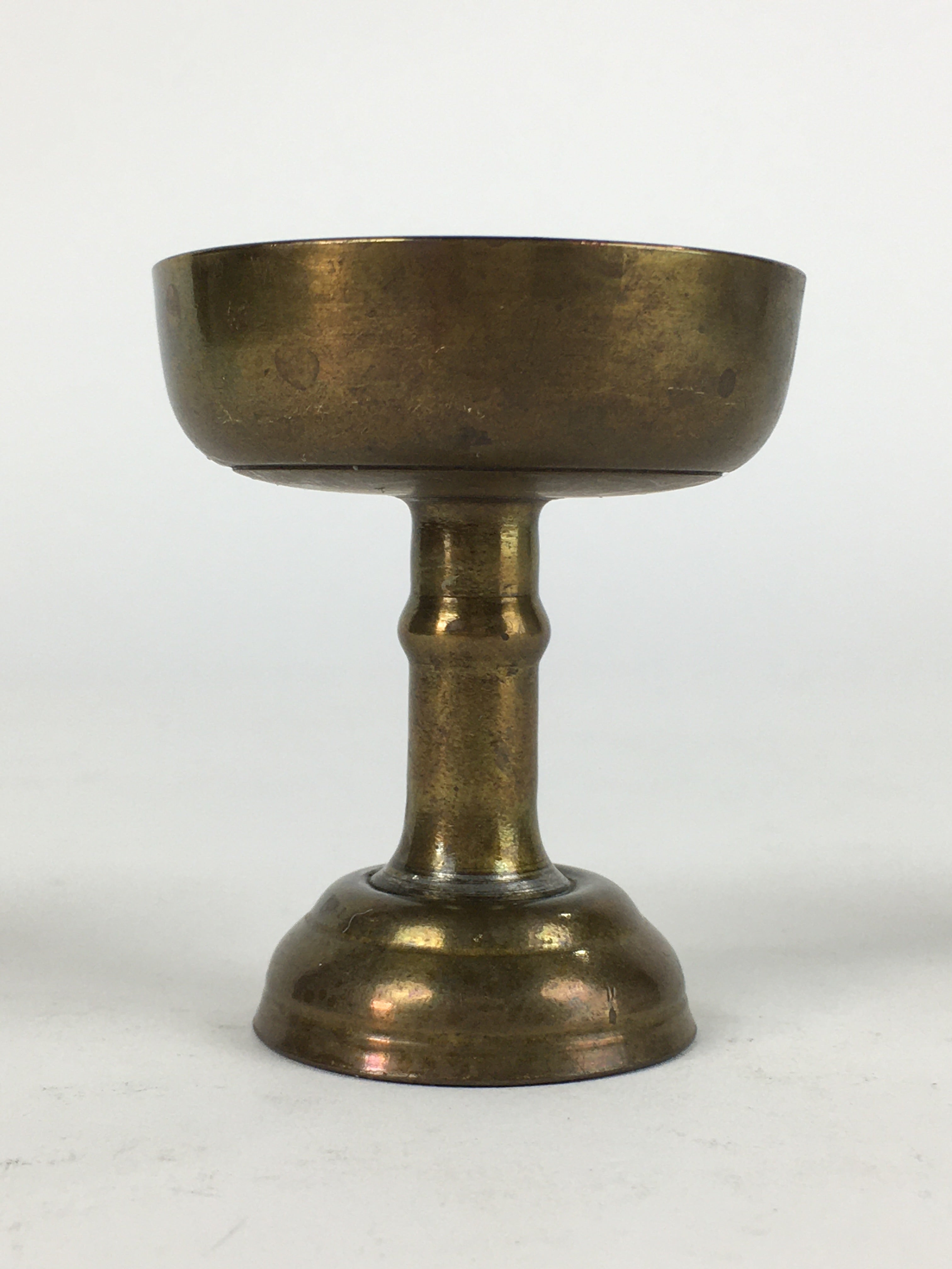 Japanese Buddhist Altar Fitting Vtg Rice Offering Cup Brass Butsudan BU712