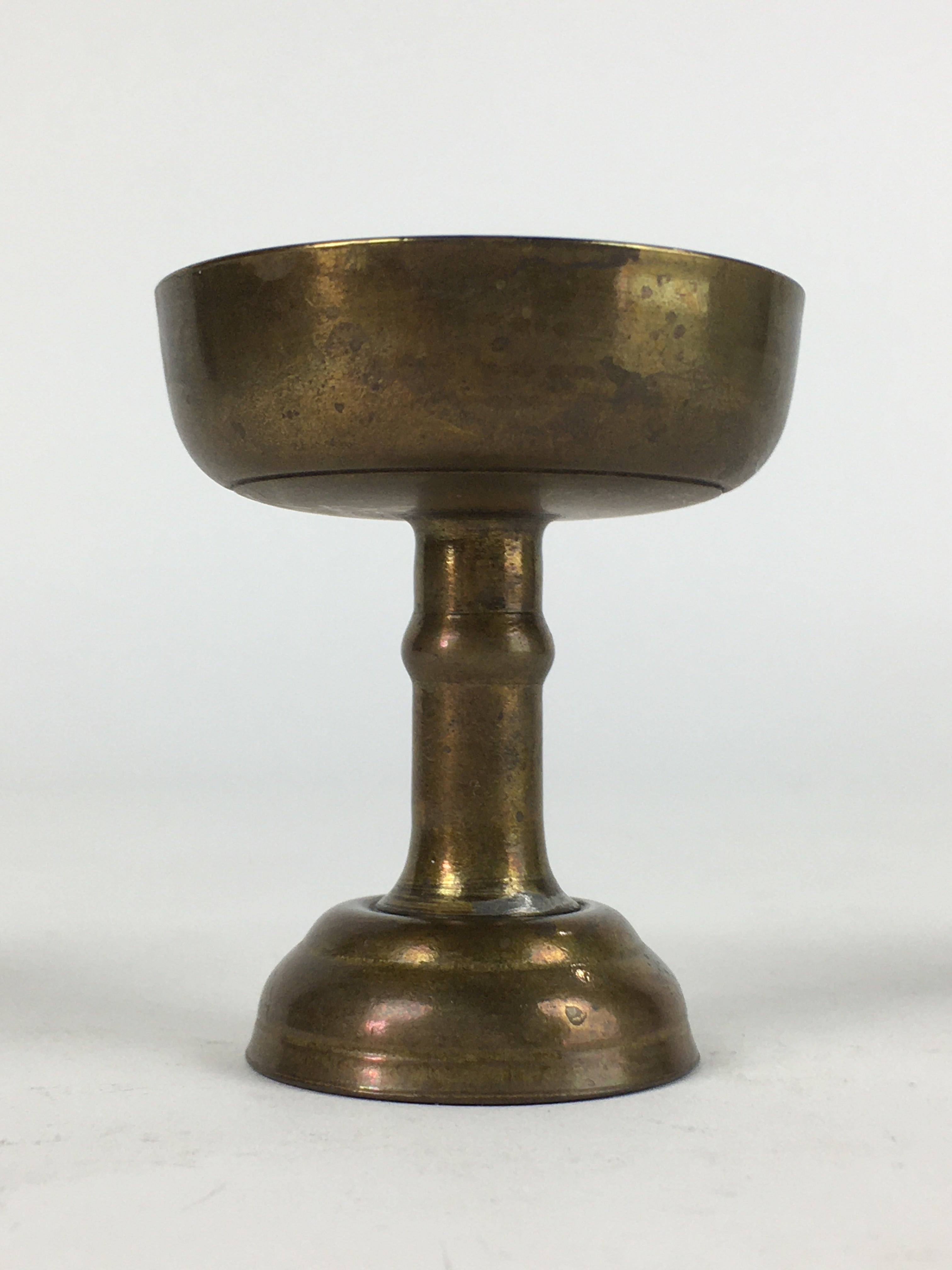 Japanese Buddhist Altar Fitting Vtg Rice Offering Cup Brass Butsudan BU712
