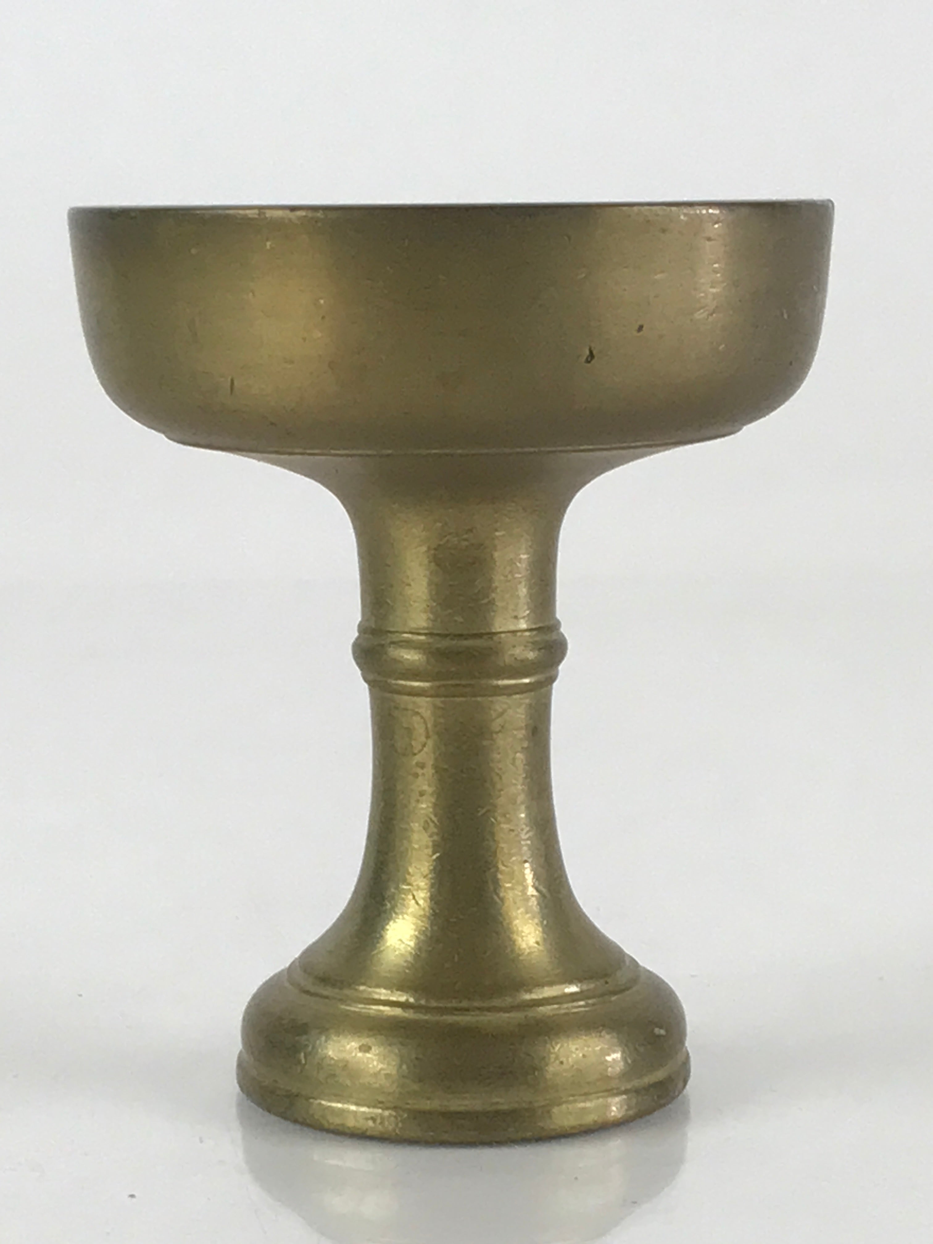 Japanese Buddhist Altar Fitting Vtg Rice Offering Cup Brass Butsudan BU795