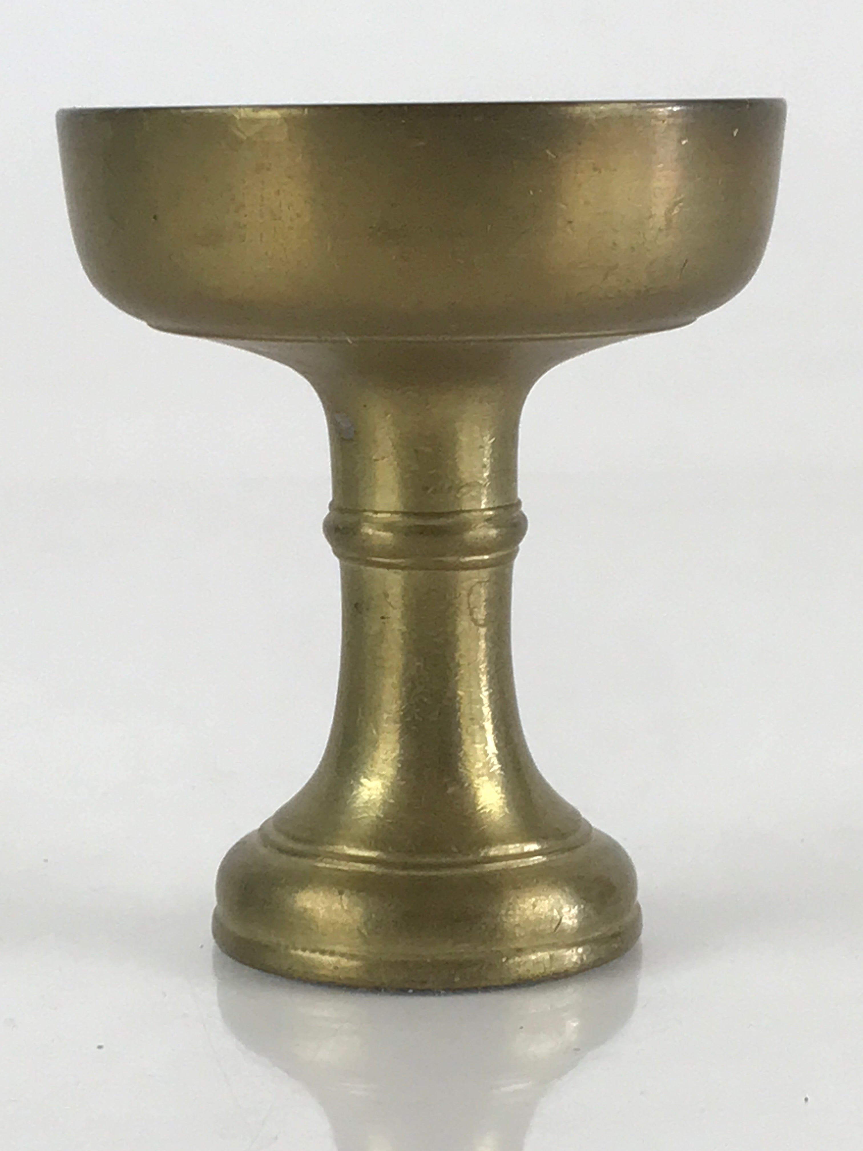 Japanese Buddhist Altar Fitting Vtg Rice Offering Cup Brass Butsudan BU795