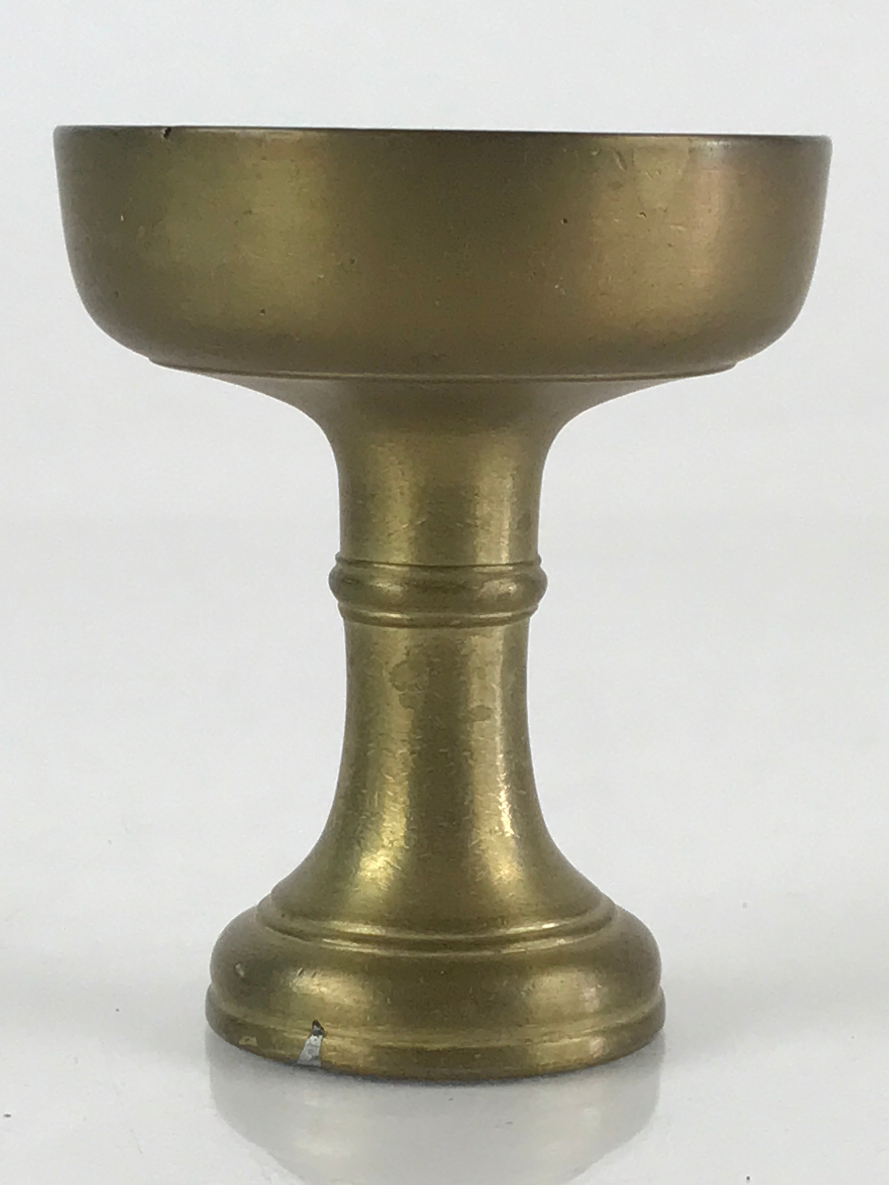Japanese Buddhist Altar Fitting Vtg Rice Offering Cup Brass Butsudan BU795
