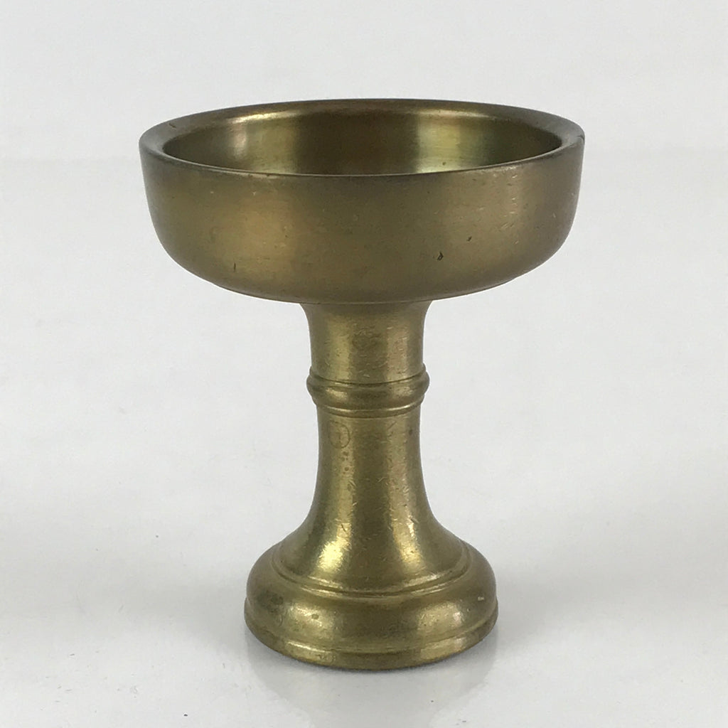 Japanese Buddhist Altar Fitting Vtg Rice Offering Cup Brass Butsudan BU795