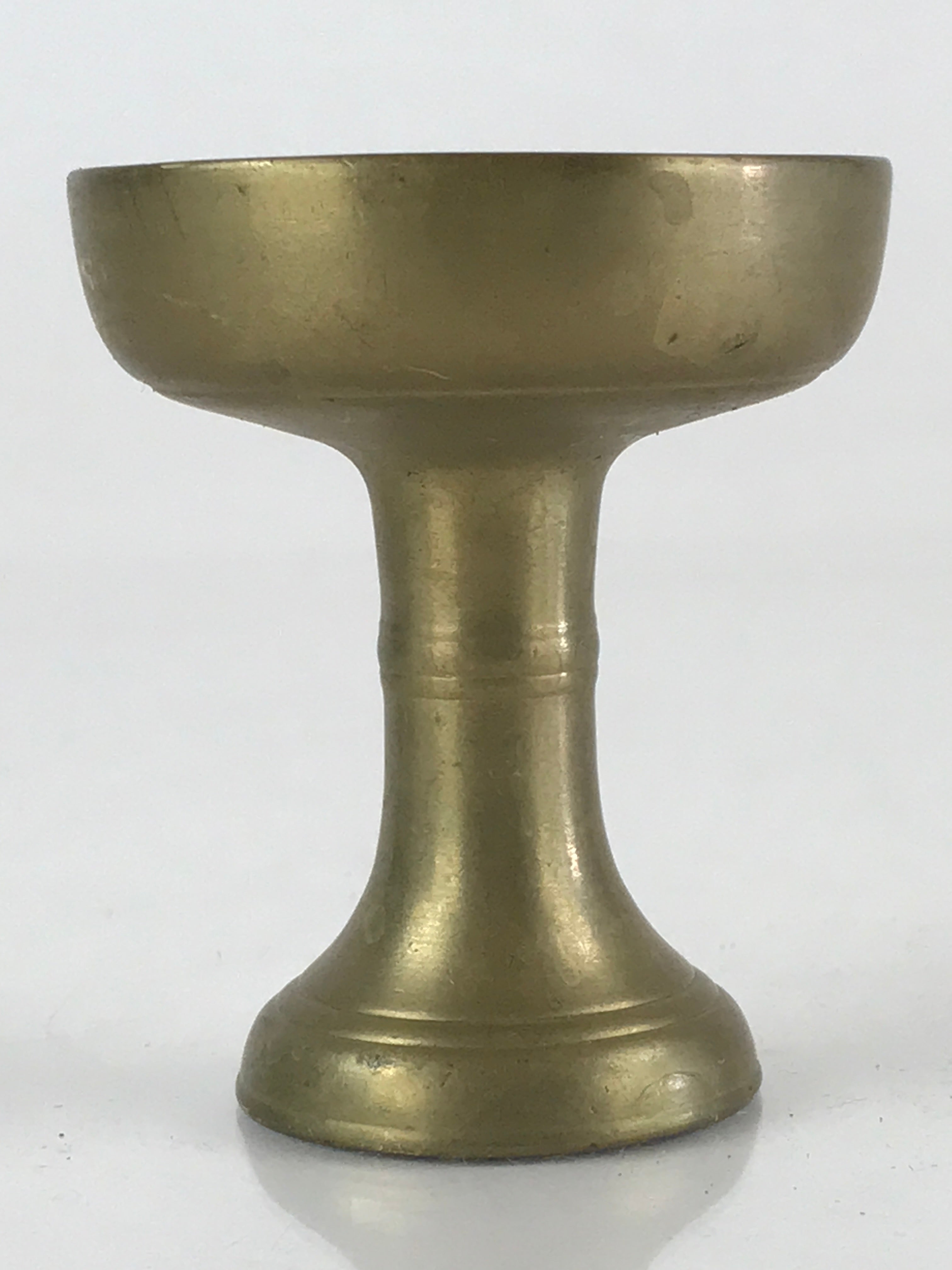 Japanese Buddhist Altar Fitting Vtg Rice Offering Cup Brass Butsudan BU801