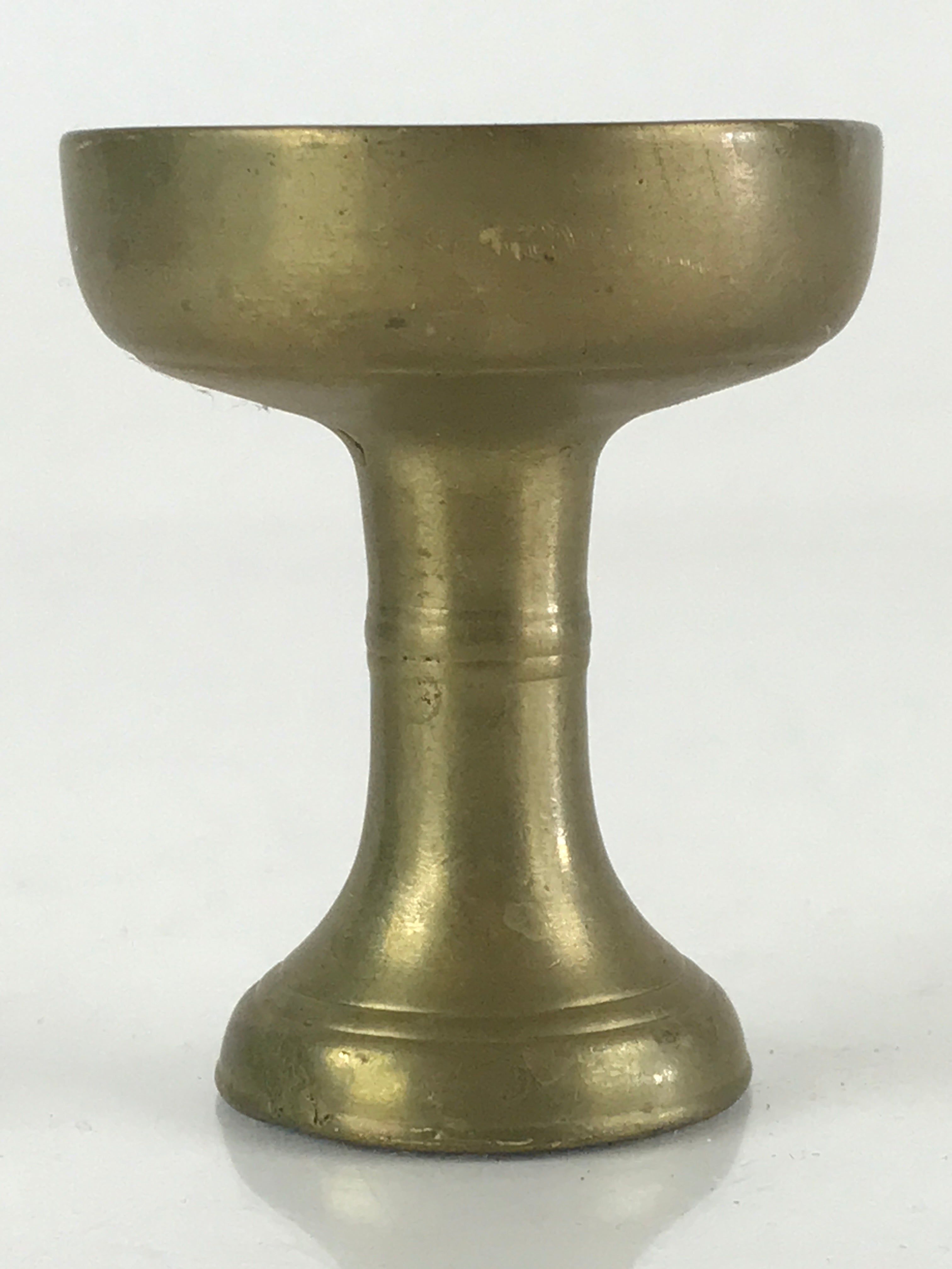 Japanese Buddhist Altar Fitting Vtg Rice Offering Cup Brass Butsudan BU801