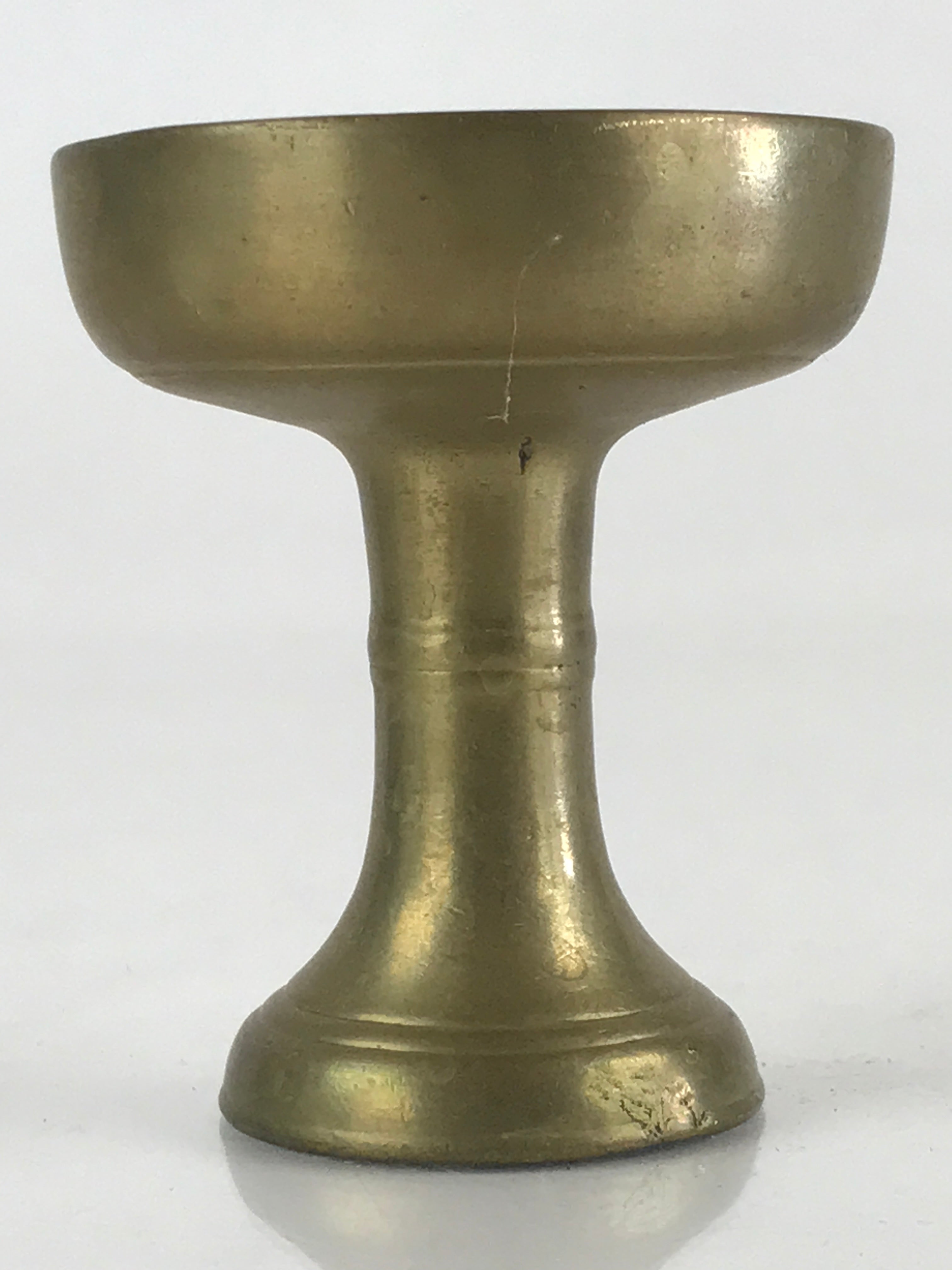 Japanese Buddhist Altar Fitting Vtg Rice Offering Cup Brass Butsudan BU801