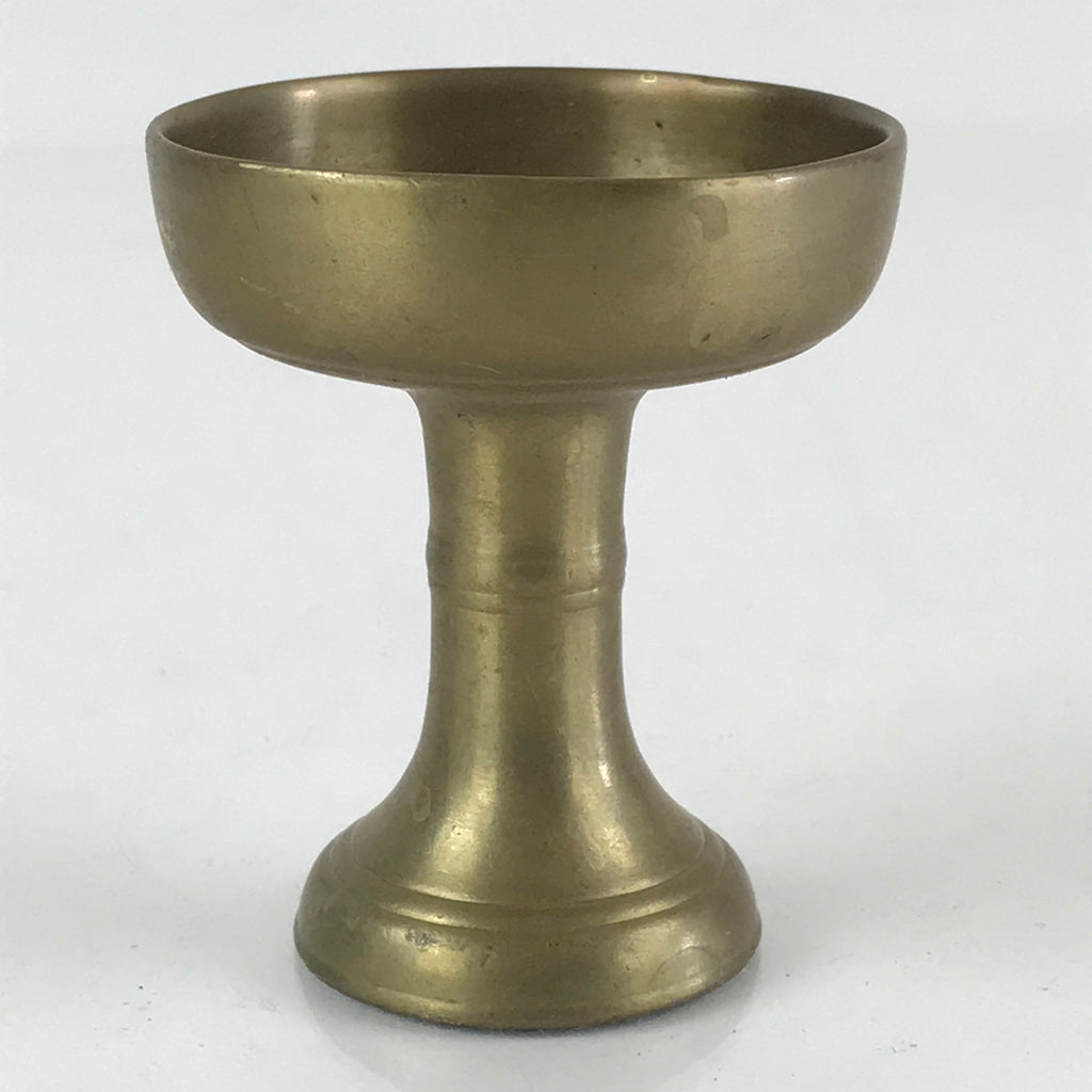 Japanese Buddhist Altar Fitting Vtg Rice Offering Cup Brass Butsudan BU801
