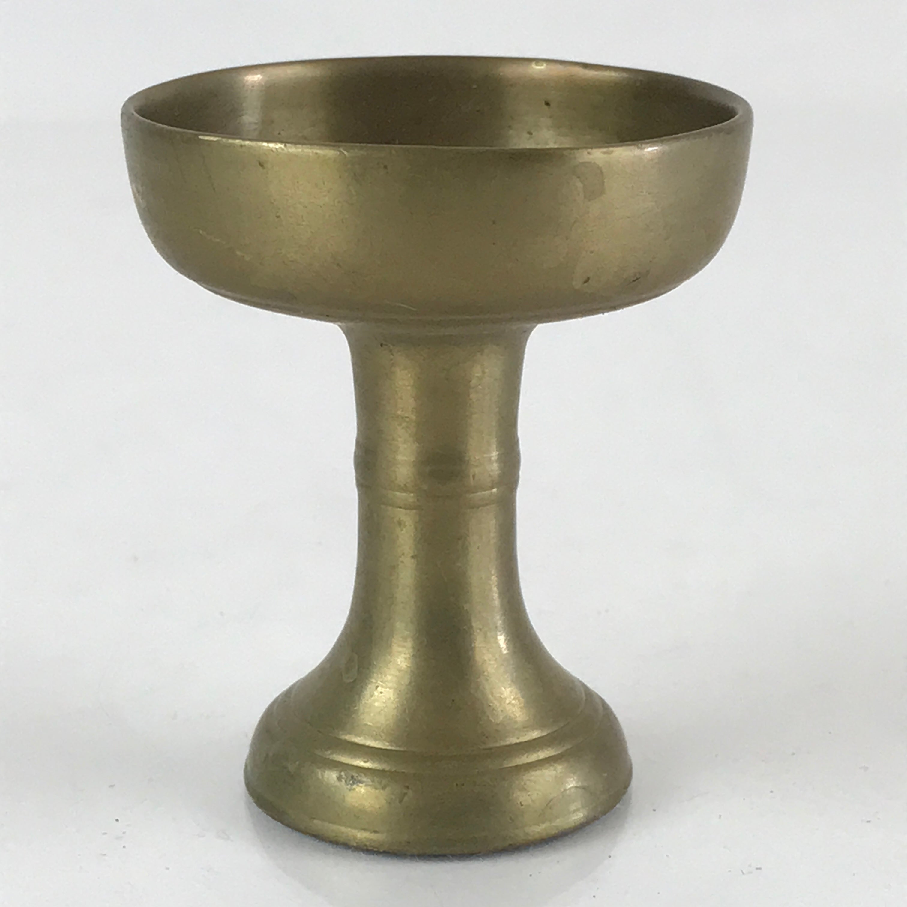 Japanese Buddhist Altar Fitting Vtg Rice Offering Cup Brass Butsudan BU801