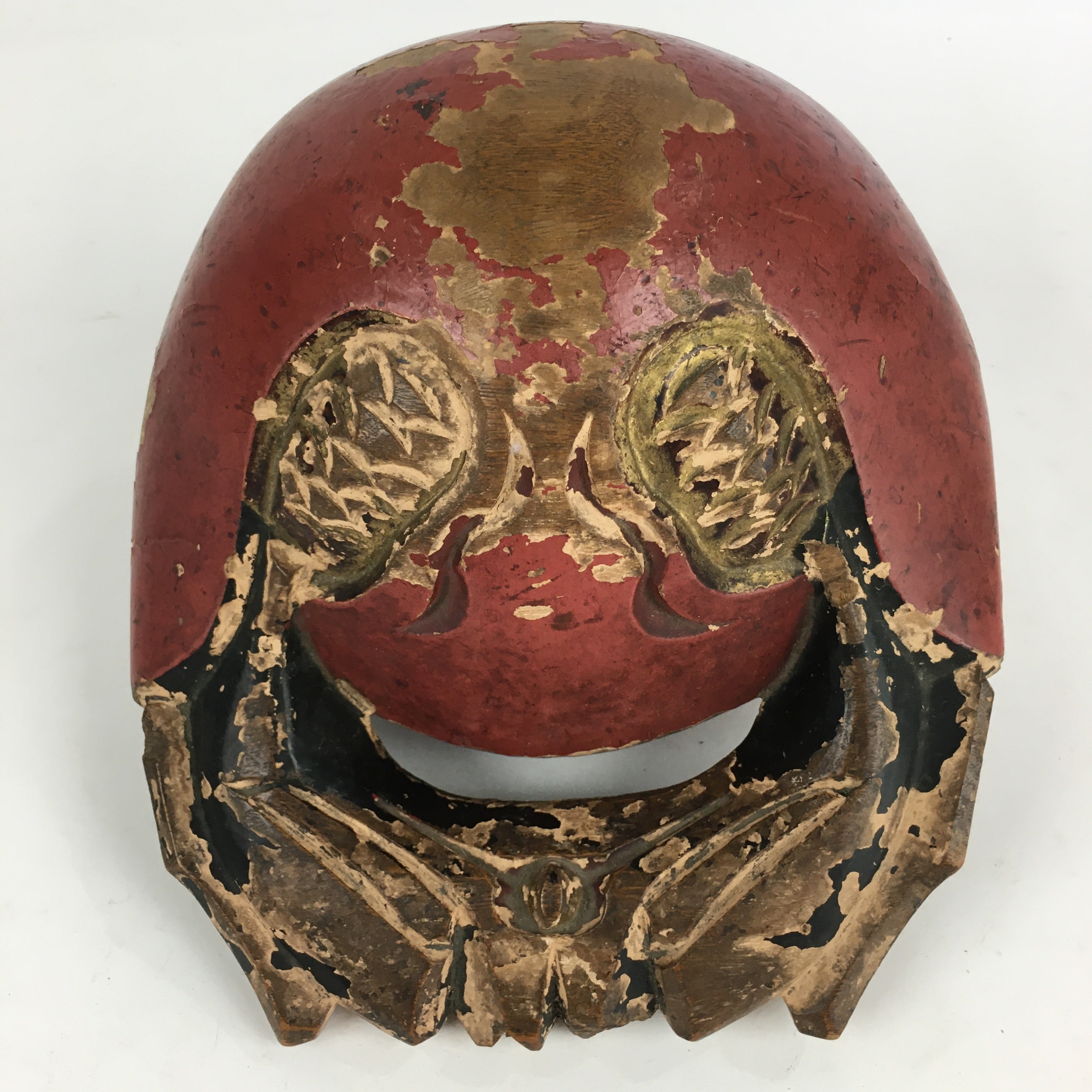Japanese Buddhist Altar Fitting Vtg Wood Carving Drum Mokugyo BU729