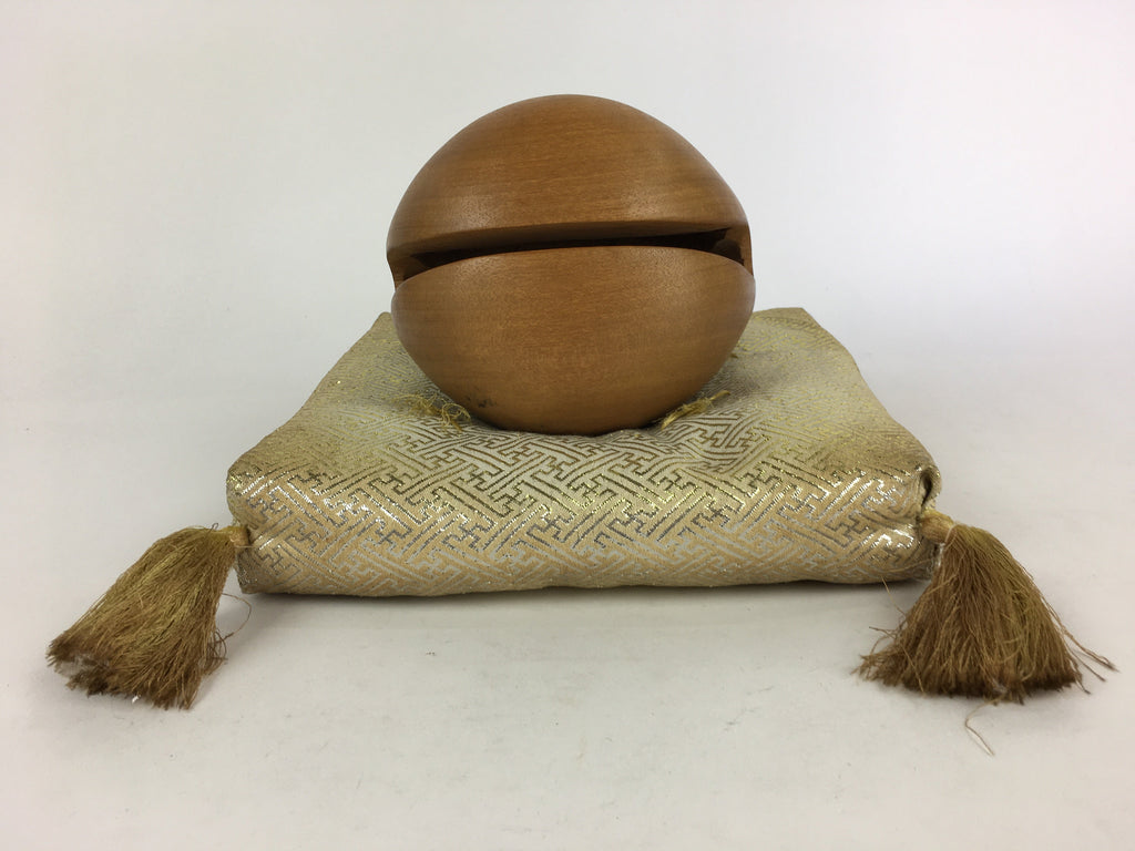Japanese Buddhist Altar Fitting Vtg Wood Carving Drum Mokugyo BU731