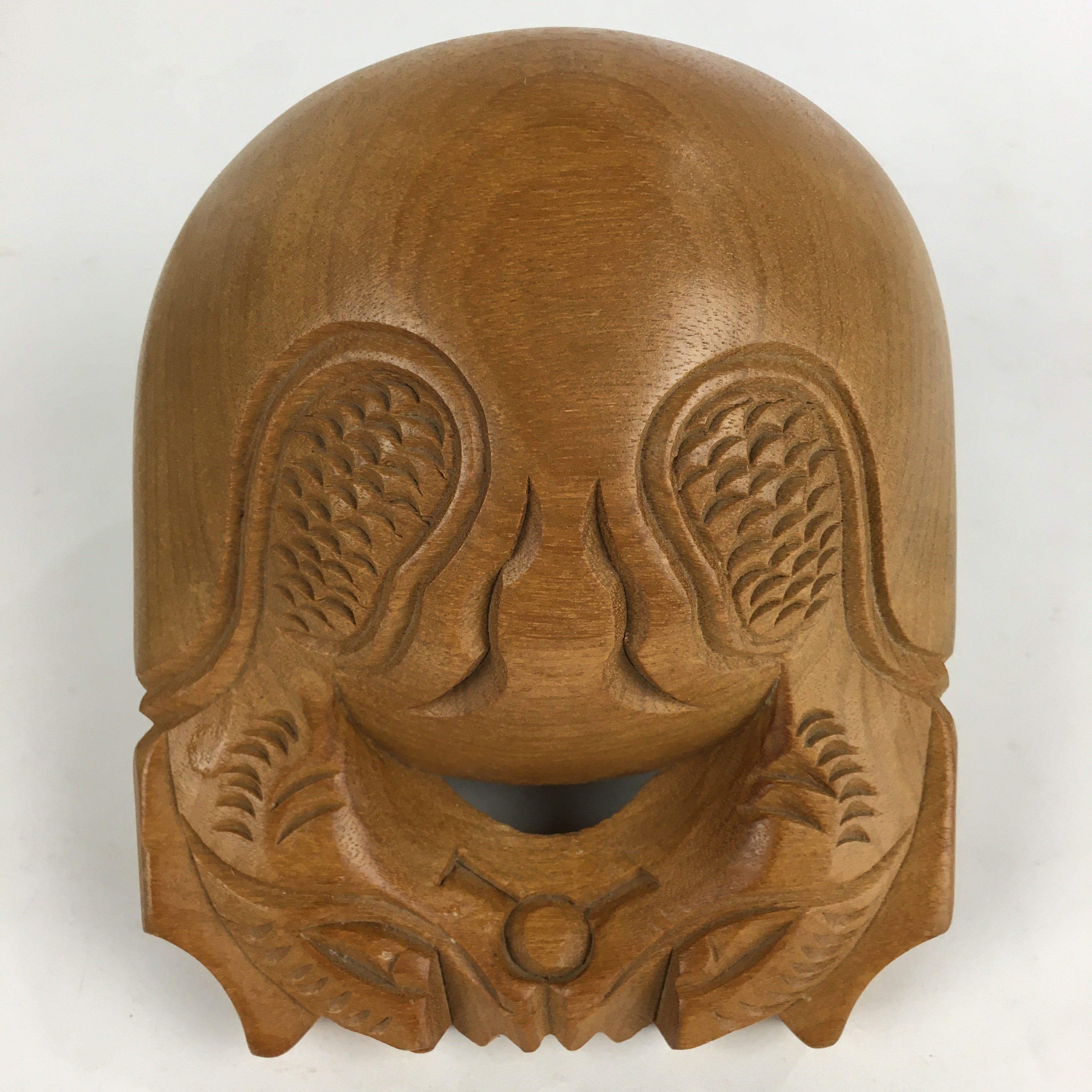 Japanese Buddhist Altar Fitting Vtg Wood Carving Drum Mokugyo BU731