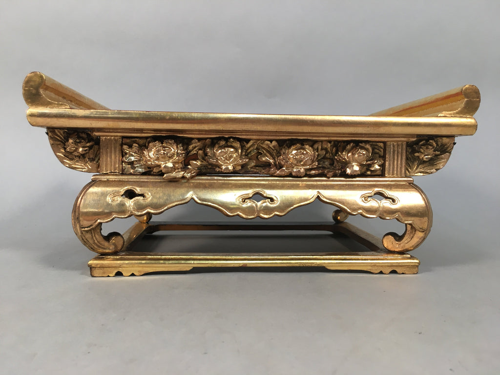 Japanese Buddhist Altar Fitting Vtg Wood Lacquer Offering Table Kyozukue BU316
