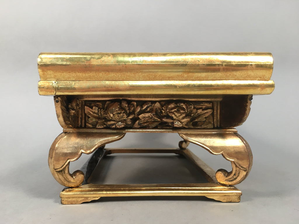 Japanese Buddhist Altar Fitting Vtg Wood Lacquer Offering Table Kyozukue BU316