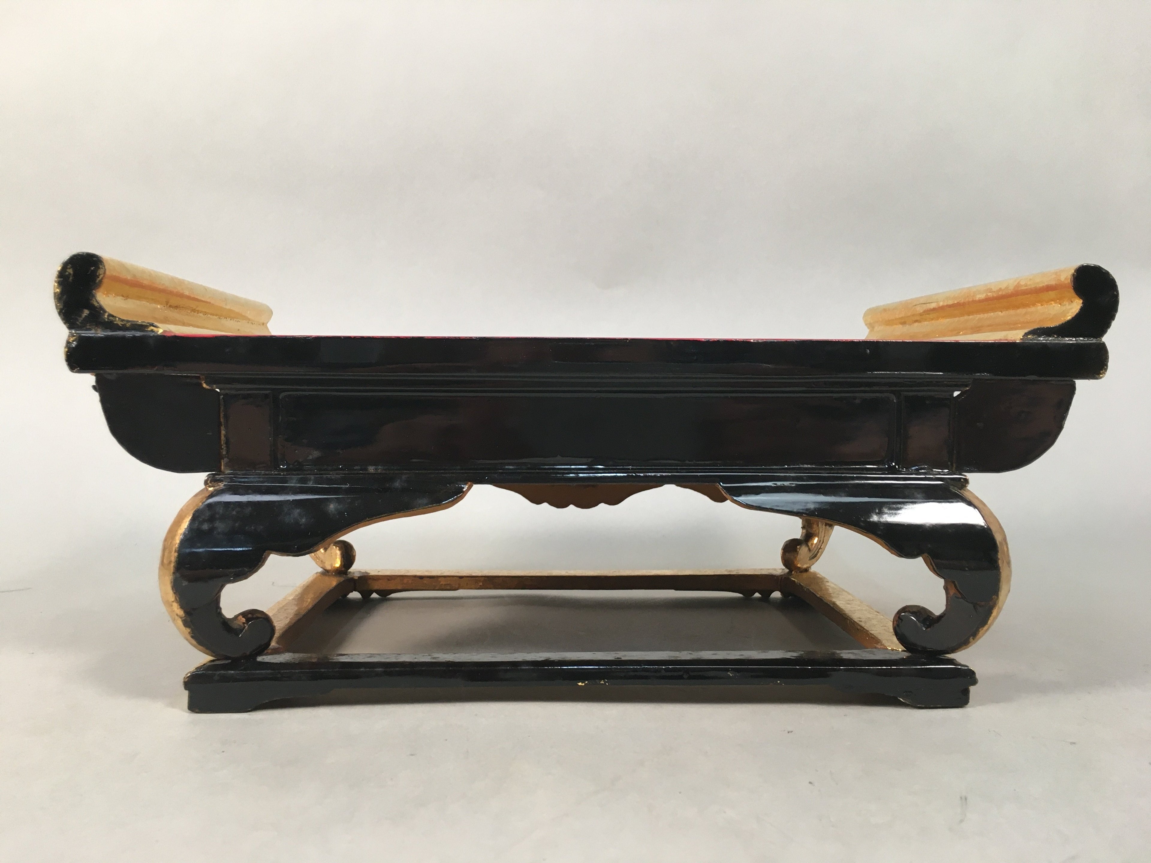 Japanese Buddhist Altar Fitting Vtg Wood Lacquer Offering Table Kyozukue BU316