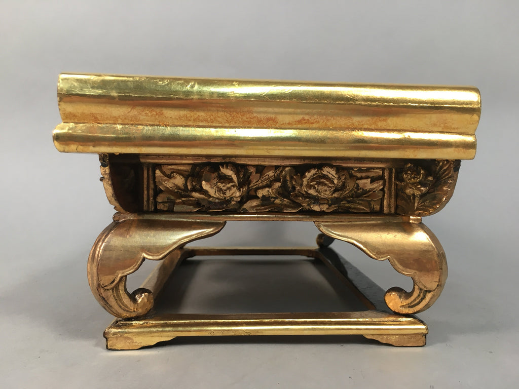 Japanese Buddhist Altar Fitting Vtg Wood Lacquer Offering Table Kyozukue BU316