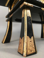 Japanese Buddhist Altar Fitting Vtg Wood Lacquer Offering Table Kyozukue BU325