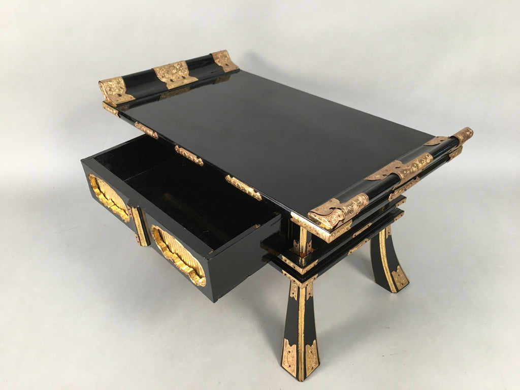 Japanese Buddhist Altar Fitting Vtg Wood Lacquer Offering Table Kyozukue BU325