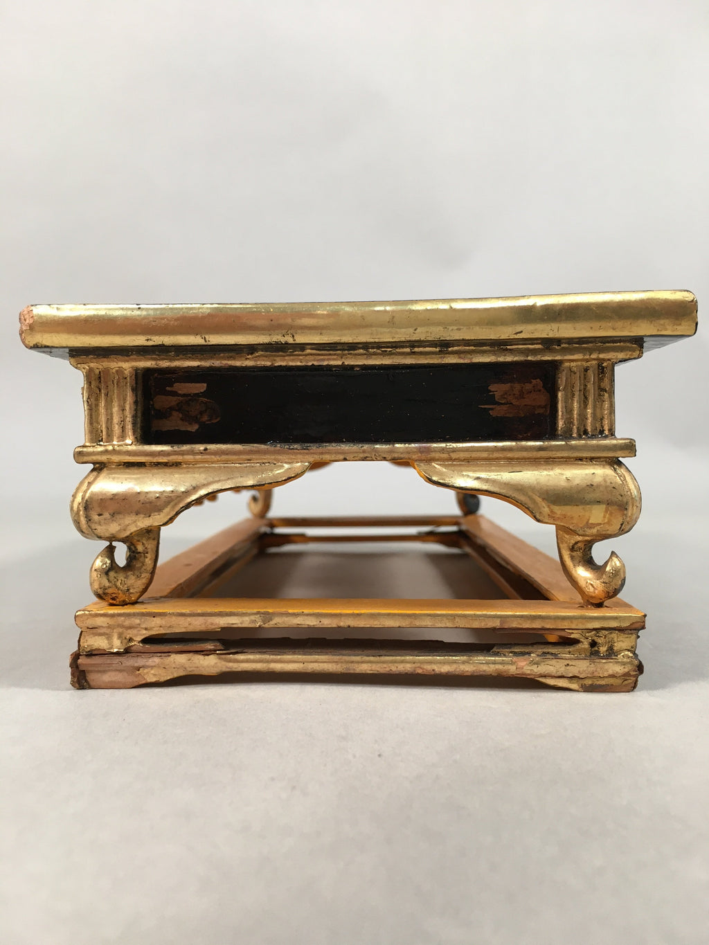 Japanese Buddhist Altar Fitting Vtg Wood Lacquer Offering Table Kyozukue BU343