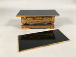 Japanese Buddhist Altar Fitting Vtg Wood Lacquer Offering Table Kyozukue BU344