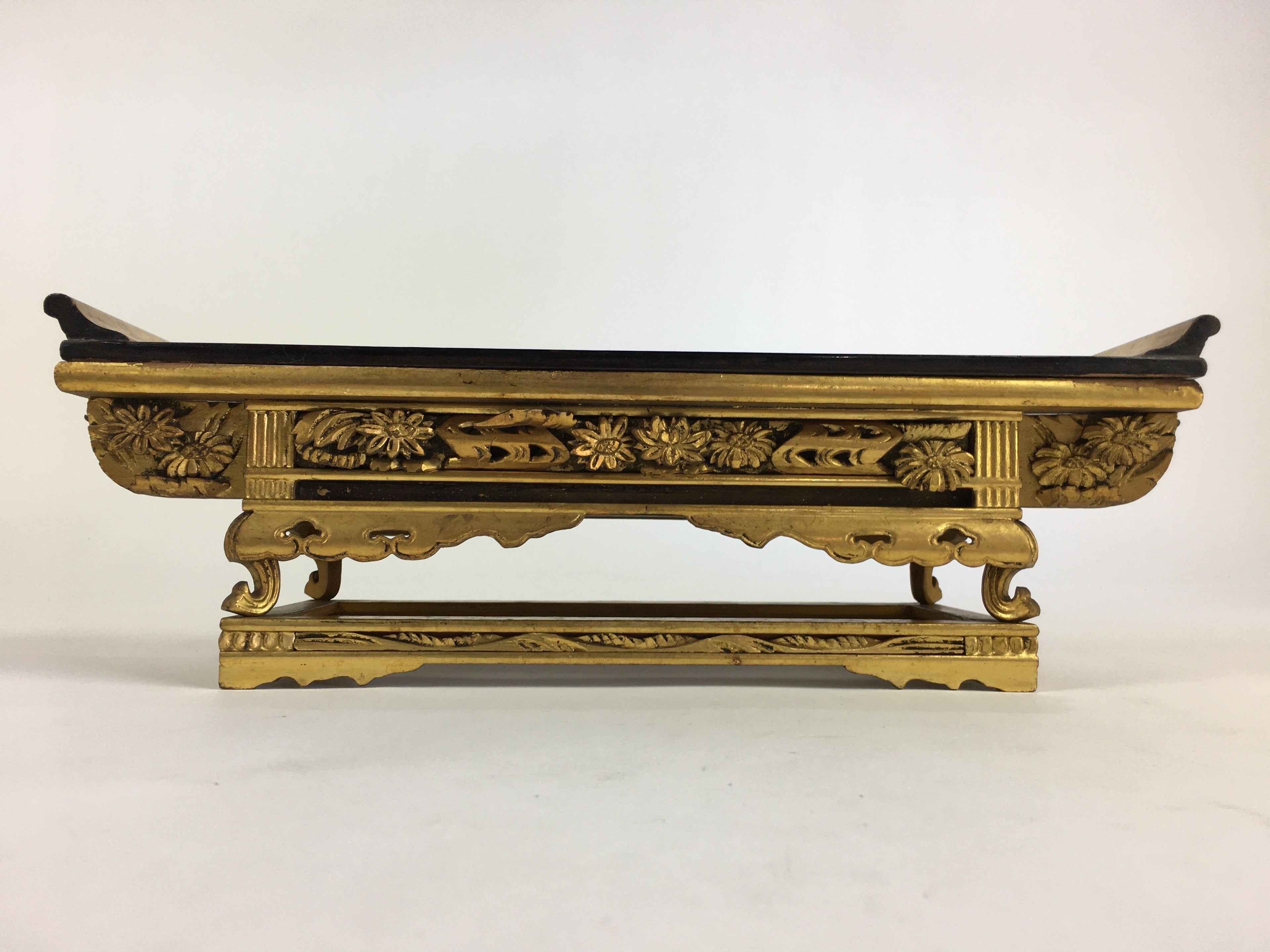 Japanese Buddhist Altar Fitting Vtg Wood Lacquer Offering Table Maejyoku BU695