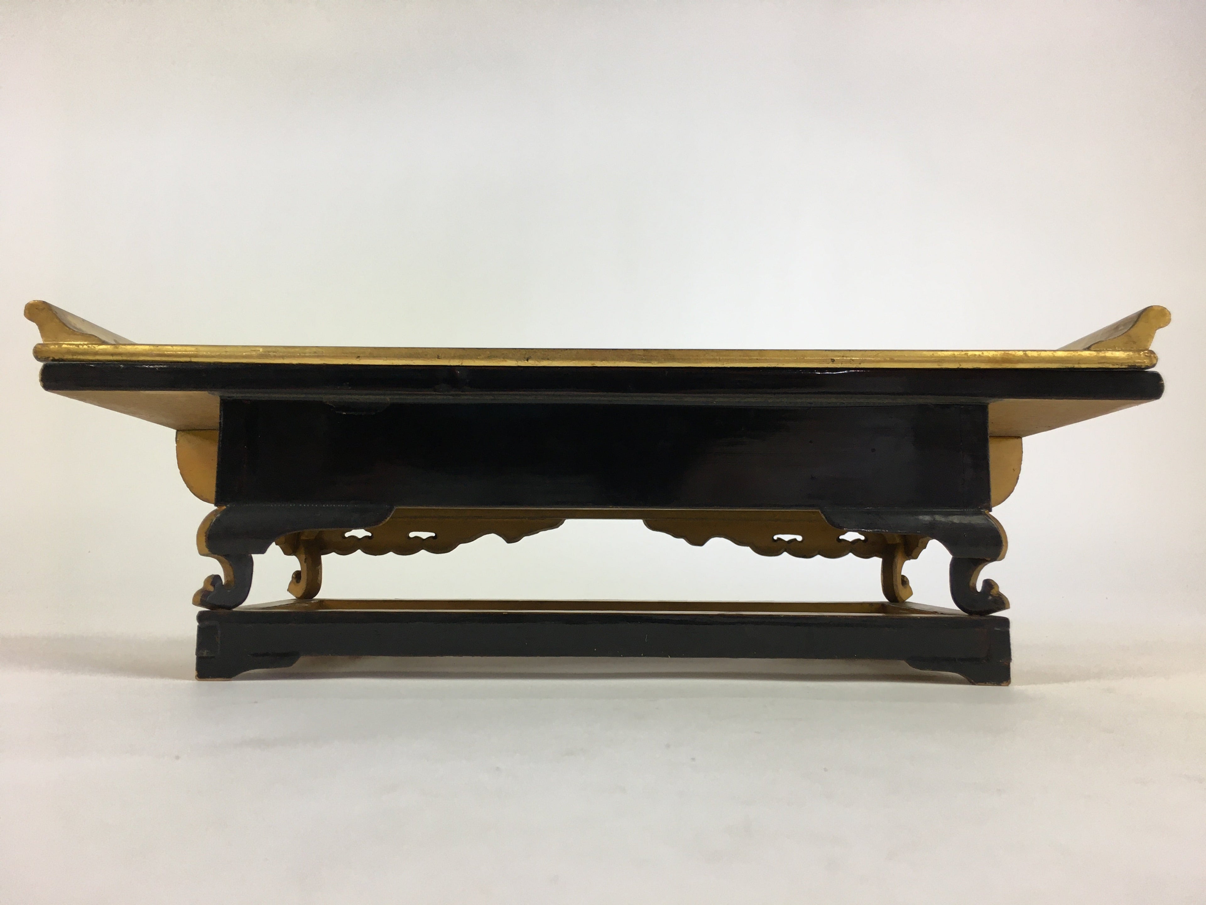 Japanese Buddhist Altar Fitting Vtg Wood Lacquer Offering Table Maejyoku BU695