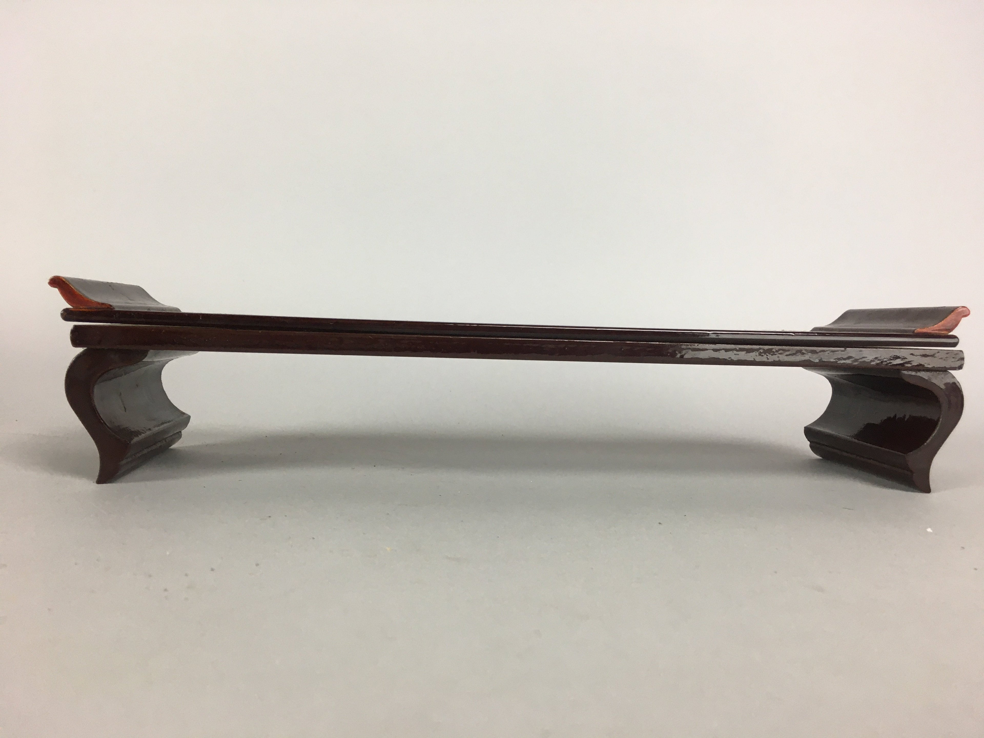 Japanese Buddhist Altar Fitting Vtg Wood Lacquer Offering Table Tray BU441