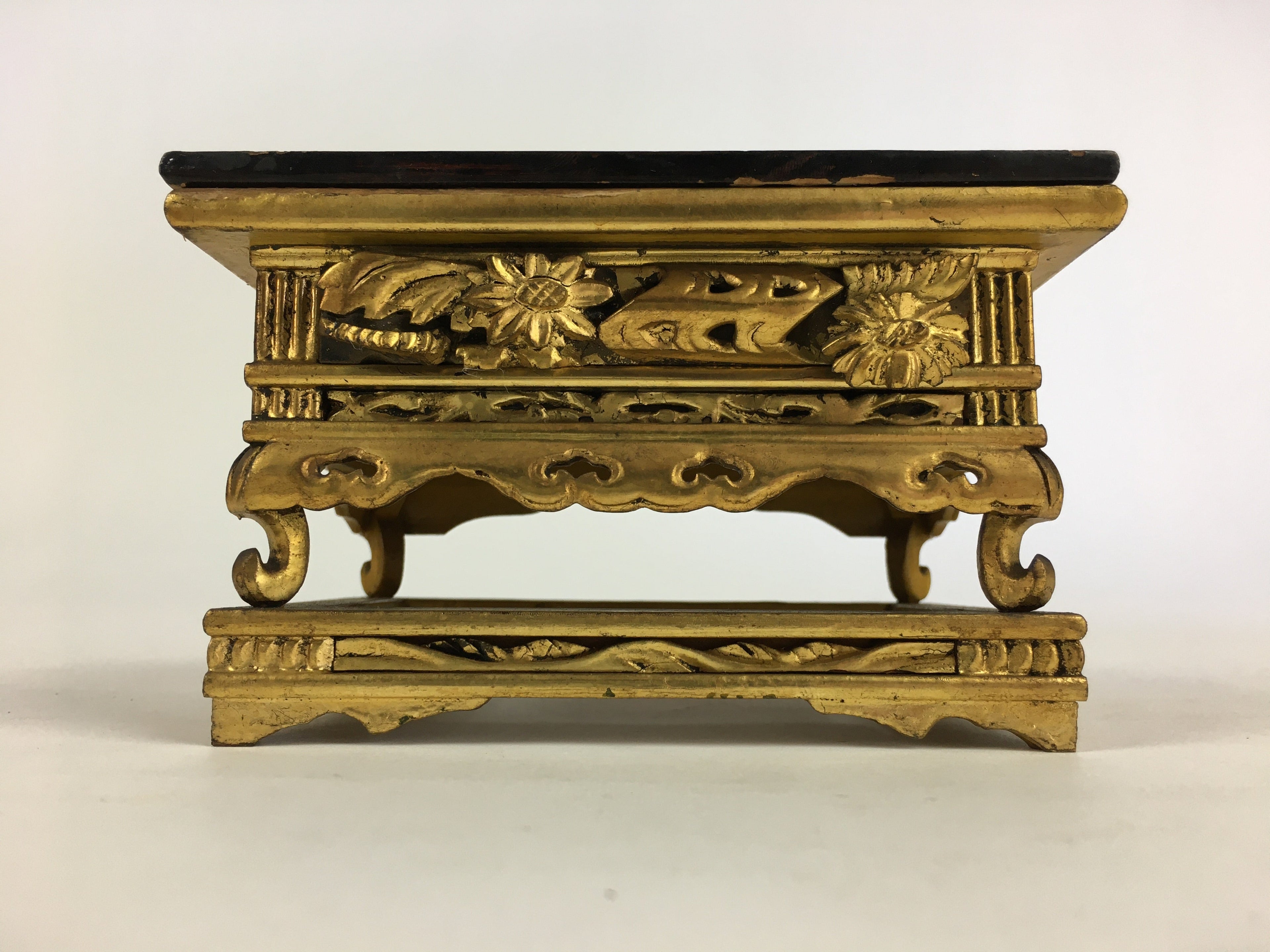 Japanese Buddhist Altar Fitting Vtg Wood Lacquer Offering Table Uwajyoku BU694