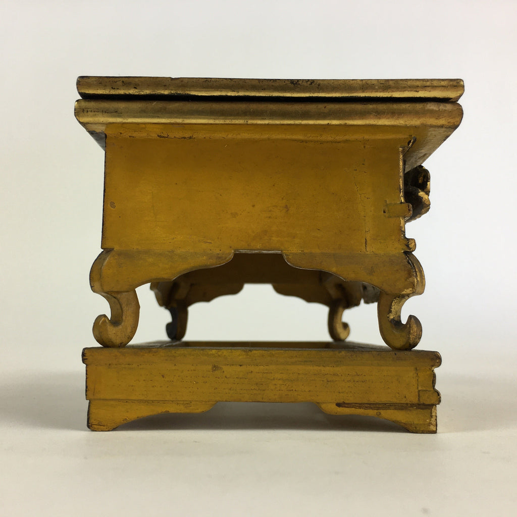 Japanese Buddhist Altar Fitting Vtg Wood Lacquer Offering Table Uwajyoku BU694