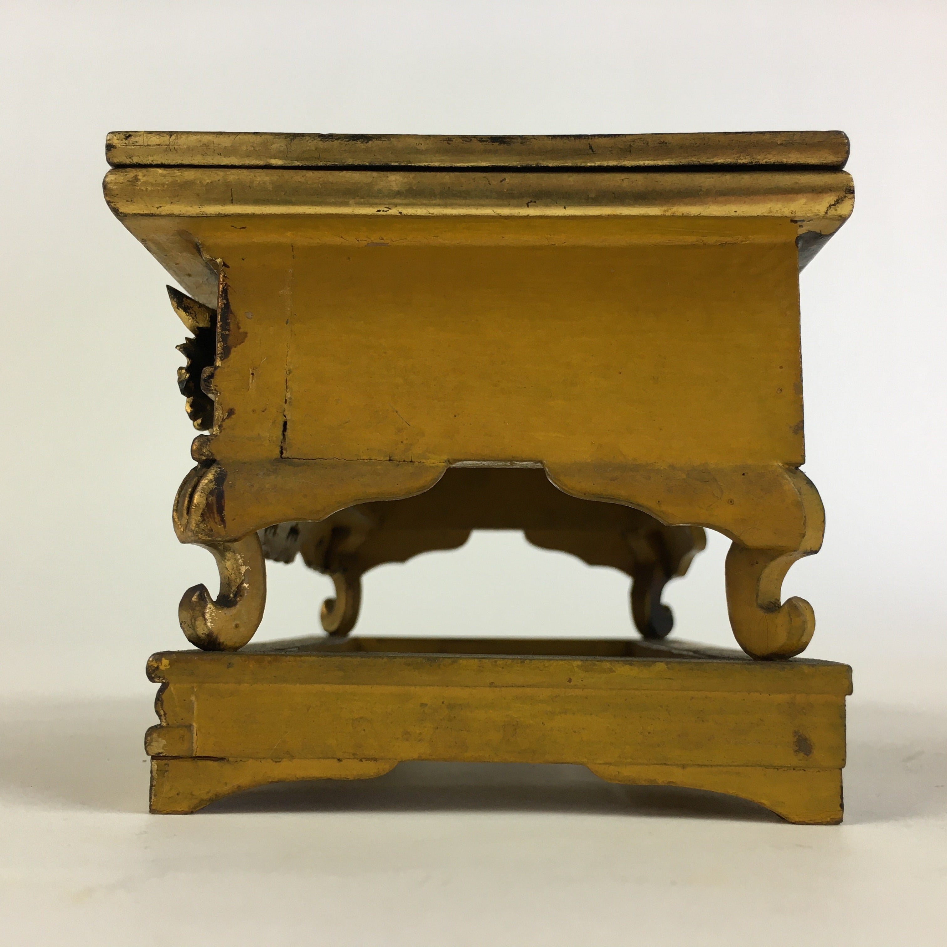 Japanese Buddhist Altar Fitting Vtg Wood Lacquer Offering Table Uwajyoku BU694
