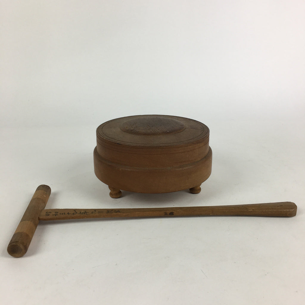 Japanese Buddhist Altar Fitting Vtg Wooden Orin Bell Striker Butsudan BU715