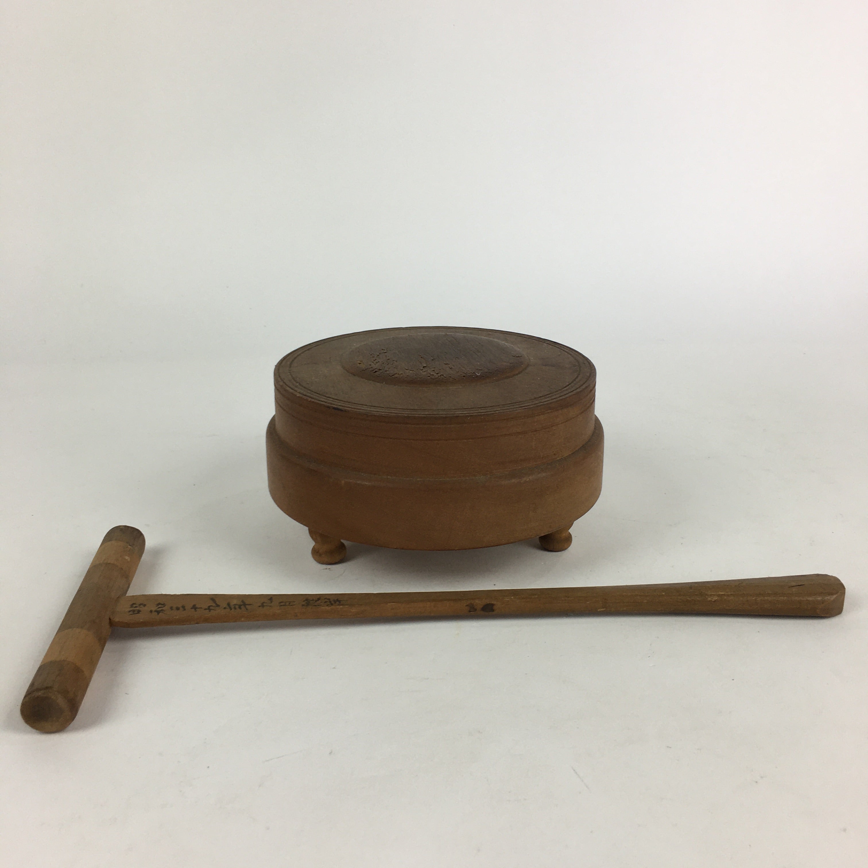 Japanese Buddhist Altar Fitting Vtg Wooden Orin Bell Striker Butsudan BU715