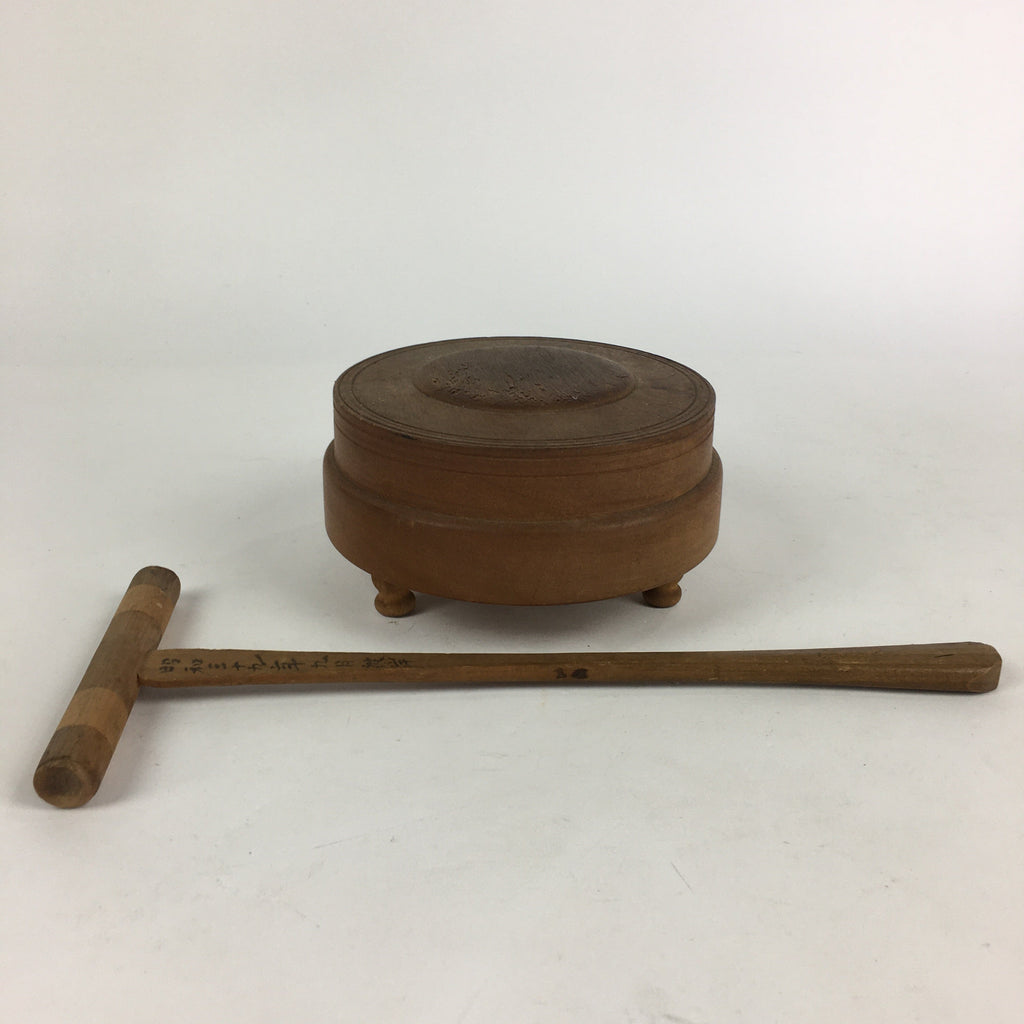 Japanese Buddhist Altar Fitting Vtg Wooden Orin Bell Striker Butsudan BU715