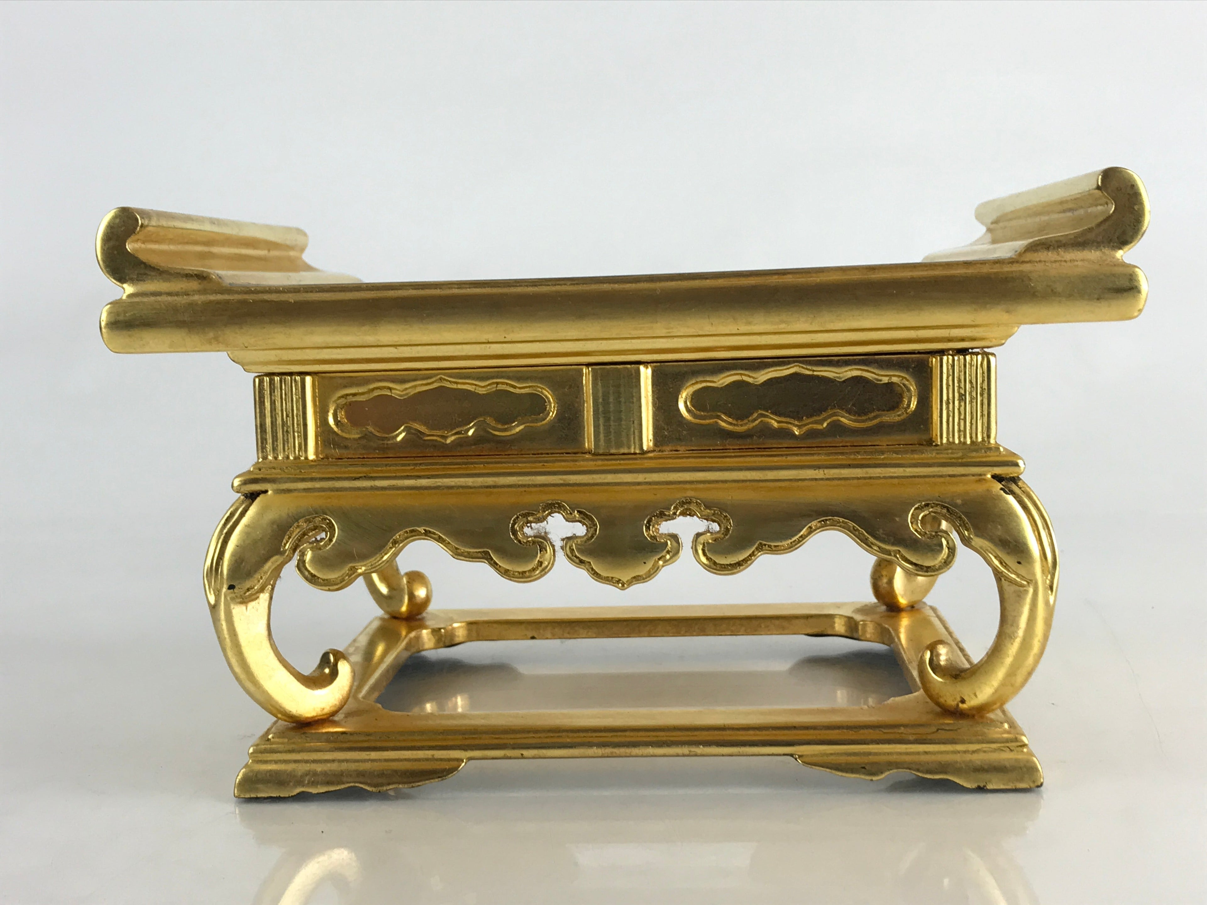 Japanese Buddhist Altar Fitting Wood Lacquer Table Kyozukue Wasanjyoku Gold BU85