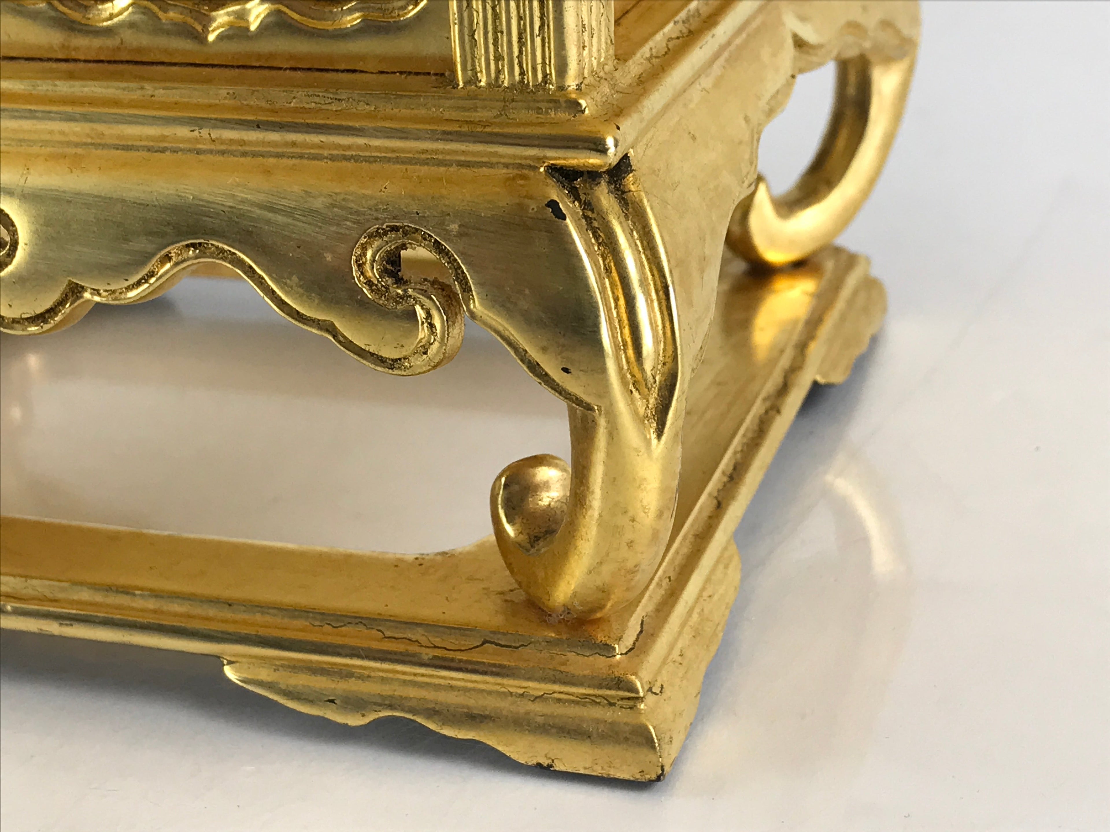 Japanese Buddhist Altar Fitting Wood Lacquer Table Kyozukue Wasanjyoku Gold BU85