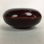 Japanese Buddhist Altar Fitting Wooden Incense Container Vtg Round Kogo Red BU54