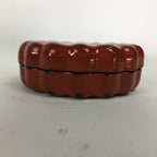 Japanese Buddhist Altar Fitting Wooden Incense Container Vtg Round Kogo Red BU54