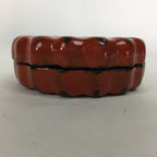 Japanese Buddhist Altar Fitting Wooden Incense Container Vtg Round Kogo Red BU54