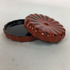 Japanese Buddhist Altar Fitting Wooden Incense Container Vtg Round Kogo Red BU54