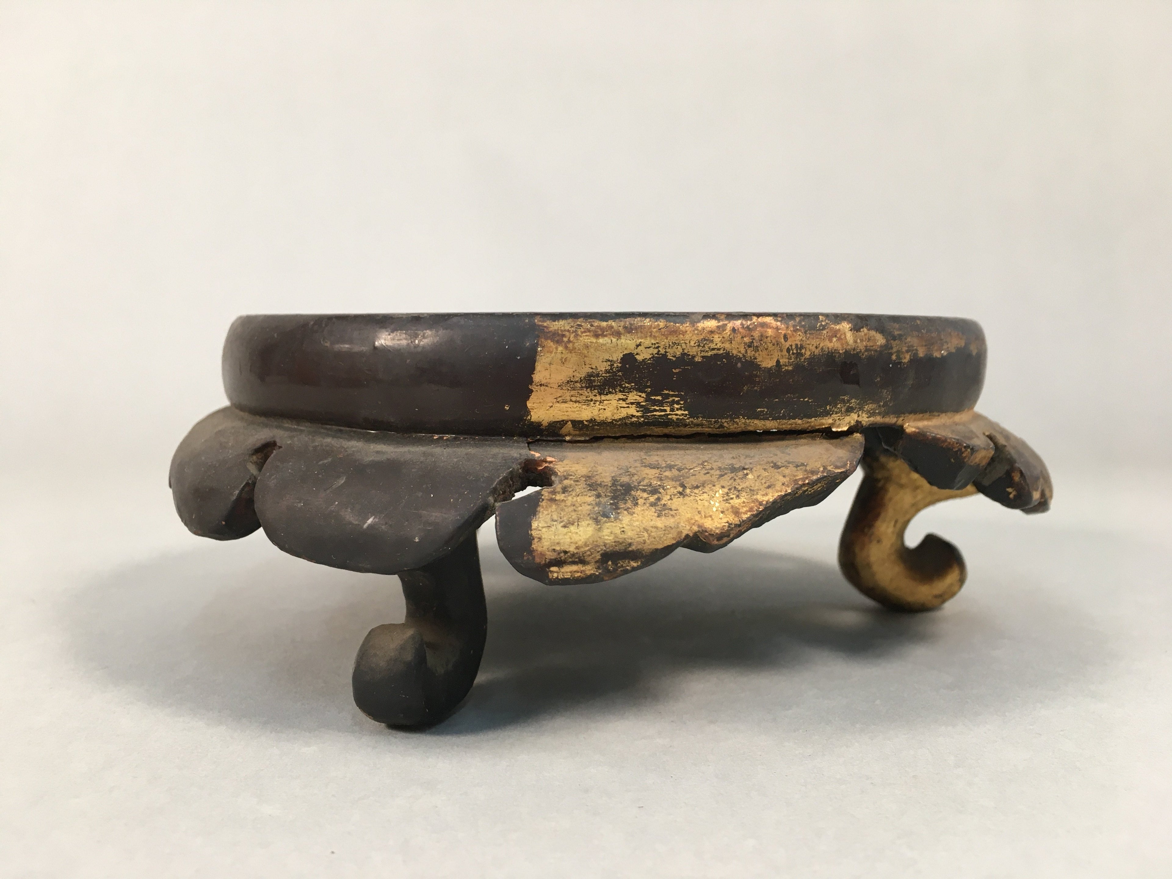 Japanese Buddhist Altar Fitting Wooden Stand Incense Burner Vtg Koro BU329