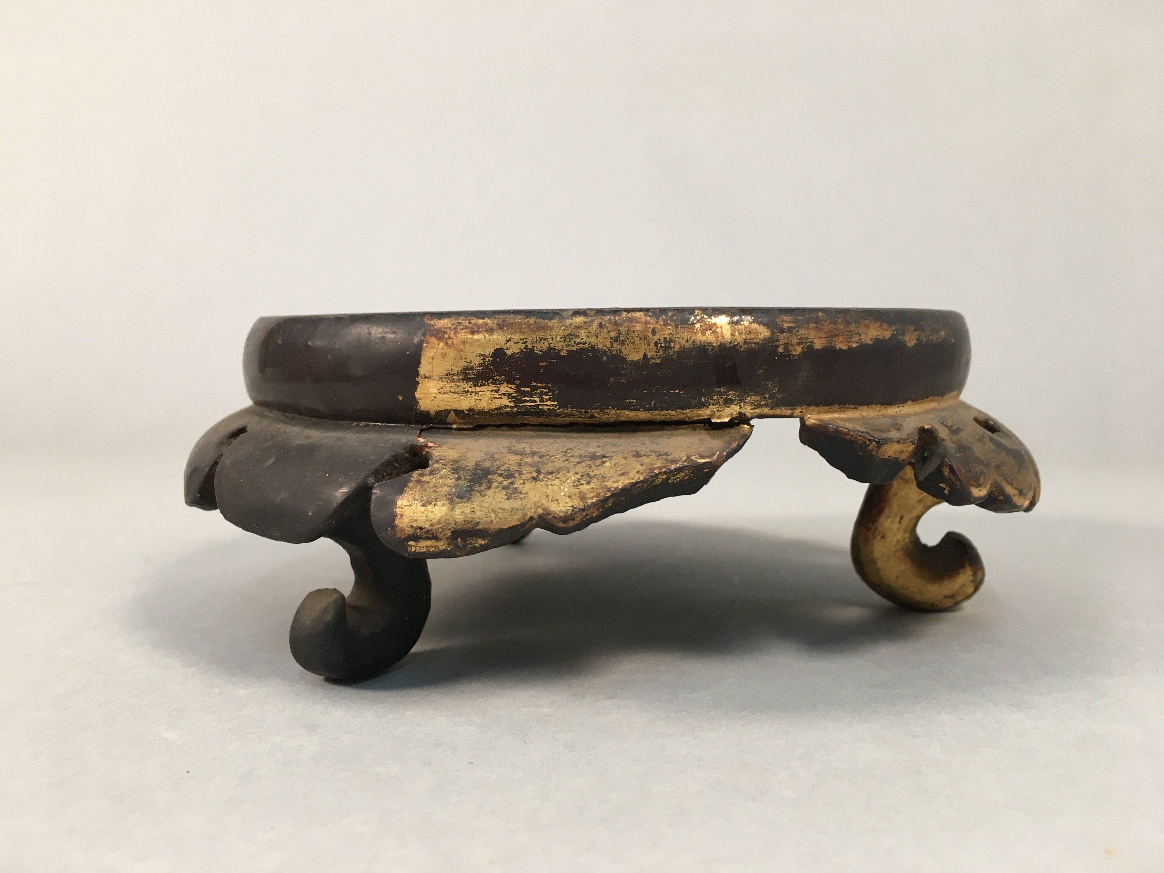 Japanese Buddhist Altar Fitting Wooden Stand Incense Burner Vtg Koro BU329