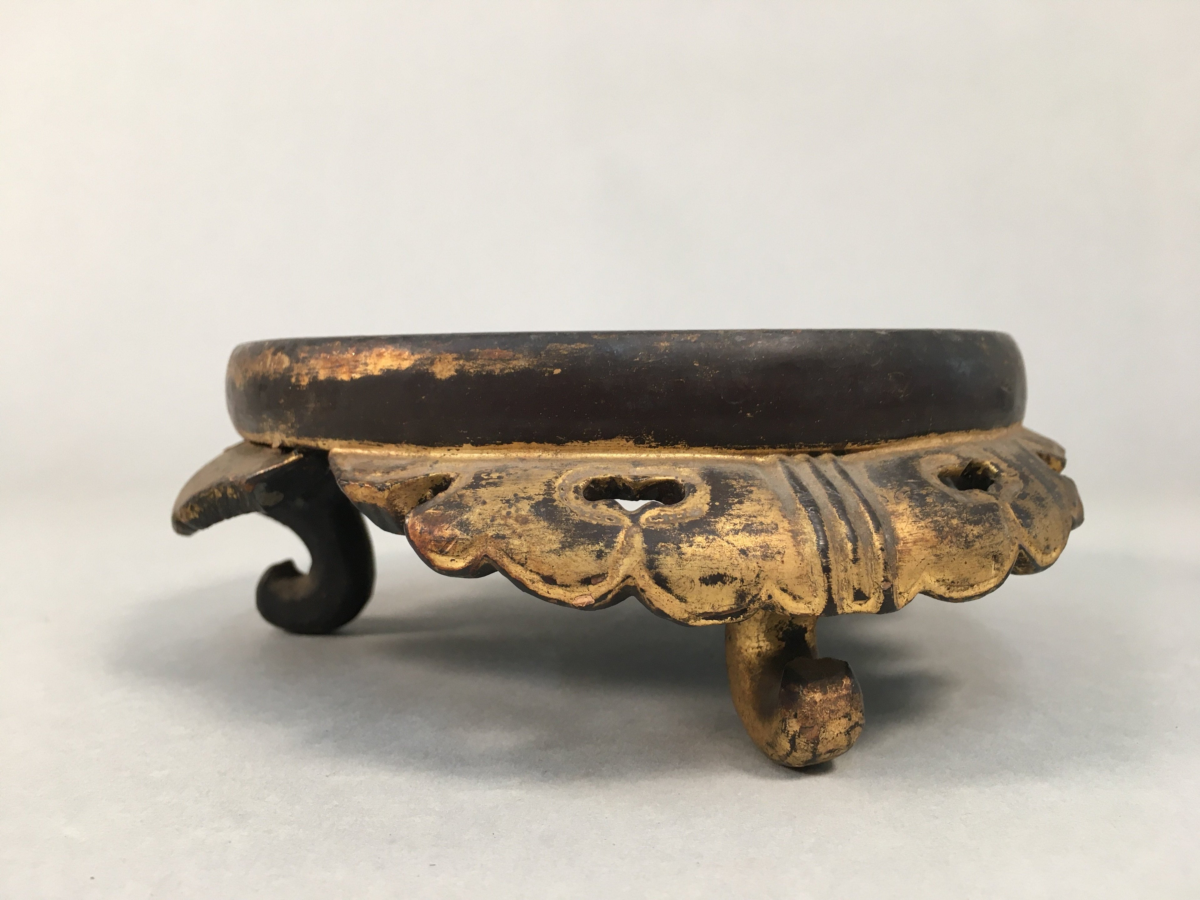 Japanese Buddhist Altar Fitting Wooden Stand Incense Burner Vtg Koro BU329