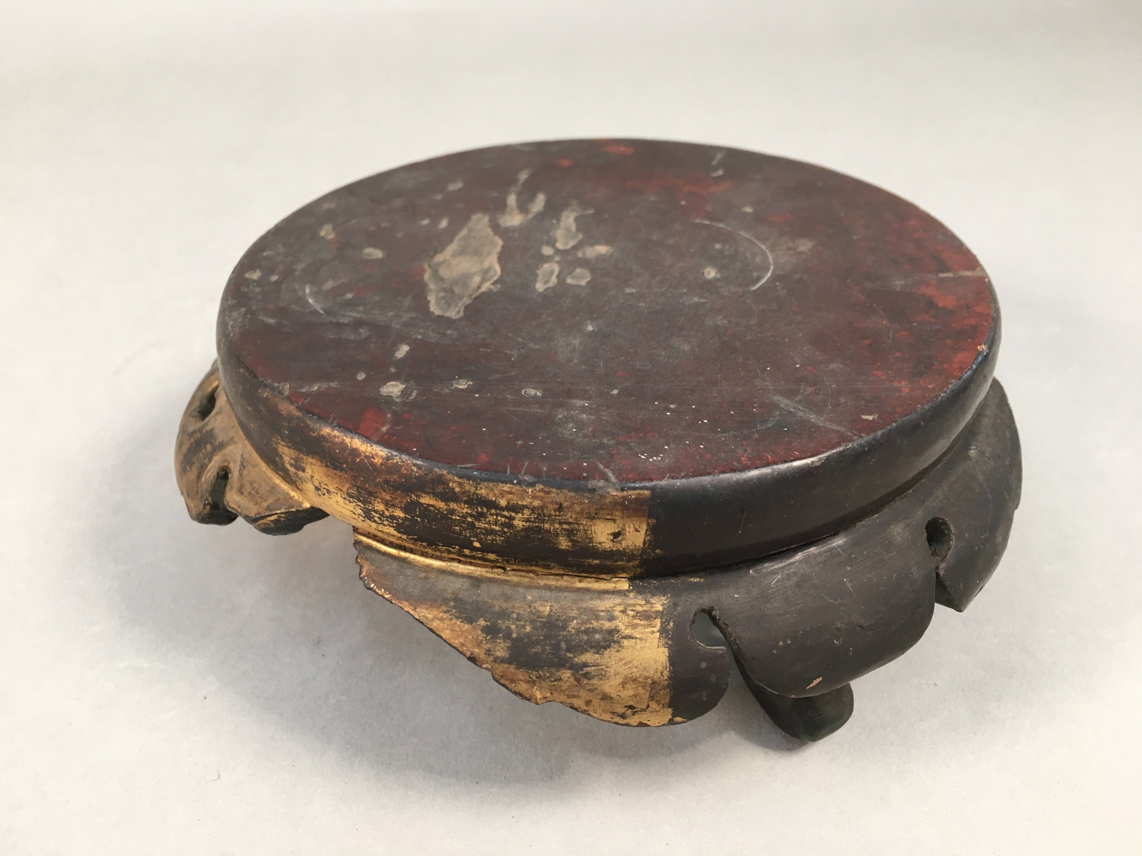 Japanese Buddhist Altar Fitting Wooden Stand Incense Burner Vtg Koro BU329