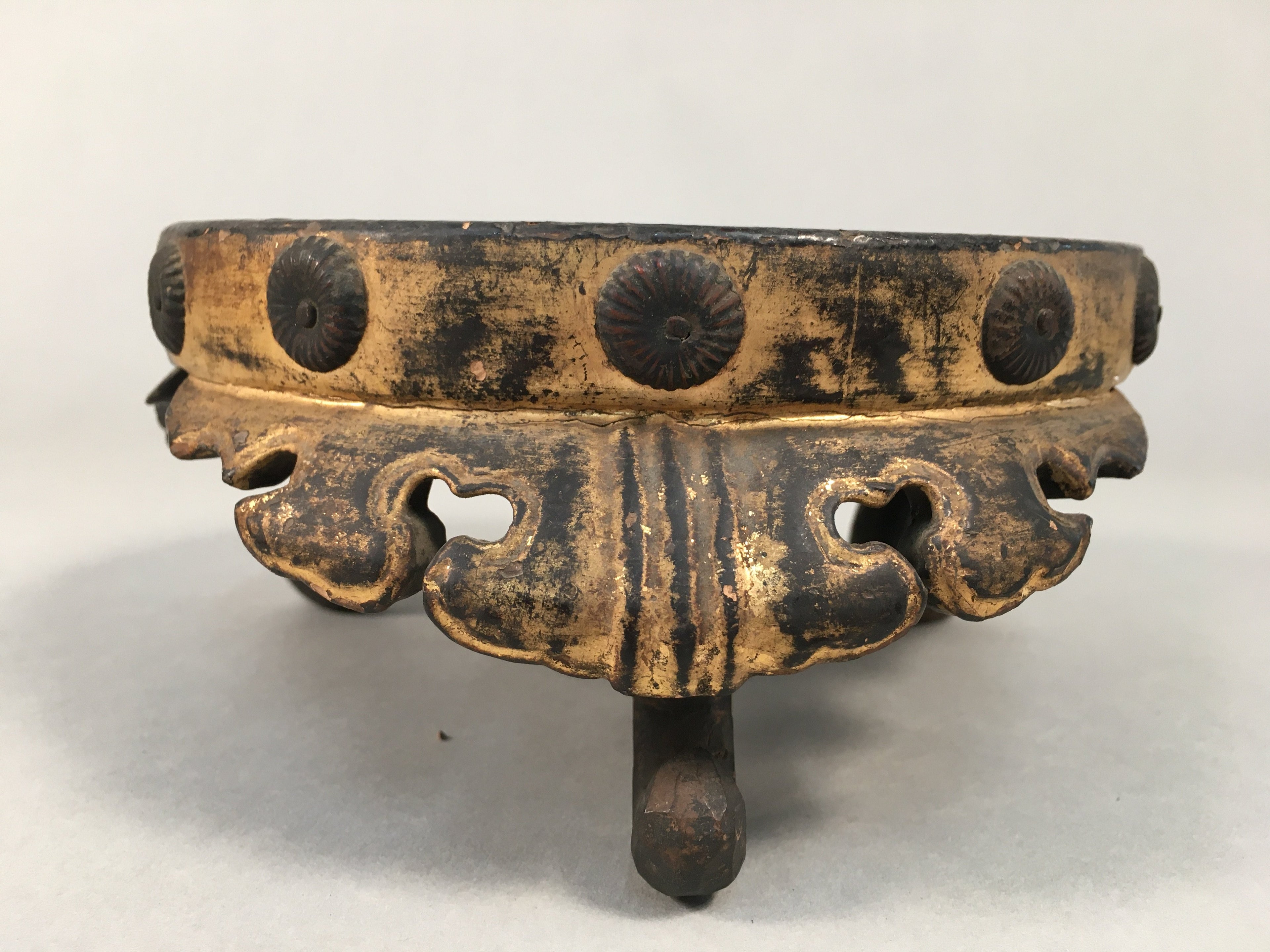 Japanese Buddhist Altar Fitting Wooden Stand Incense Burner Vtg Koro BU330