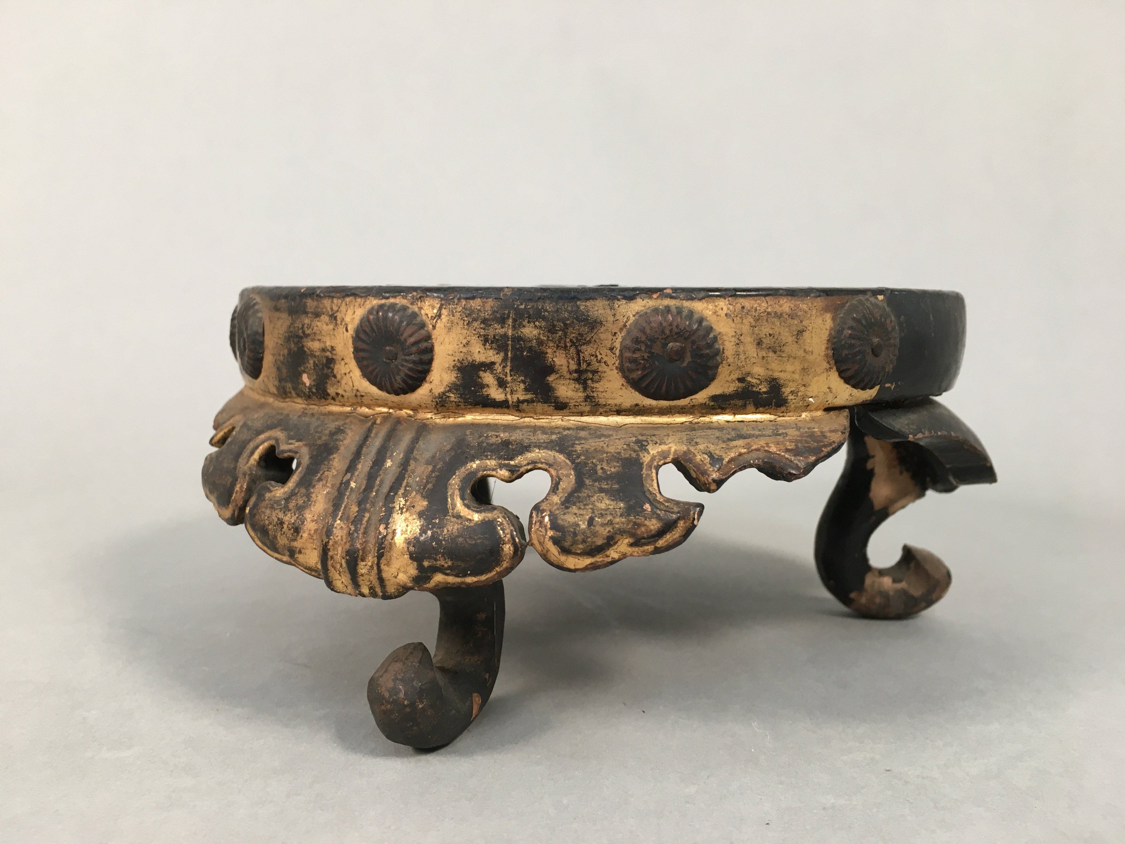 Japanese Buddhist Altar Fitting Wooden Stand Incense Burner Vtg Koro BU330