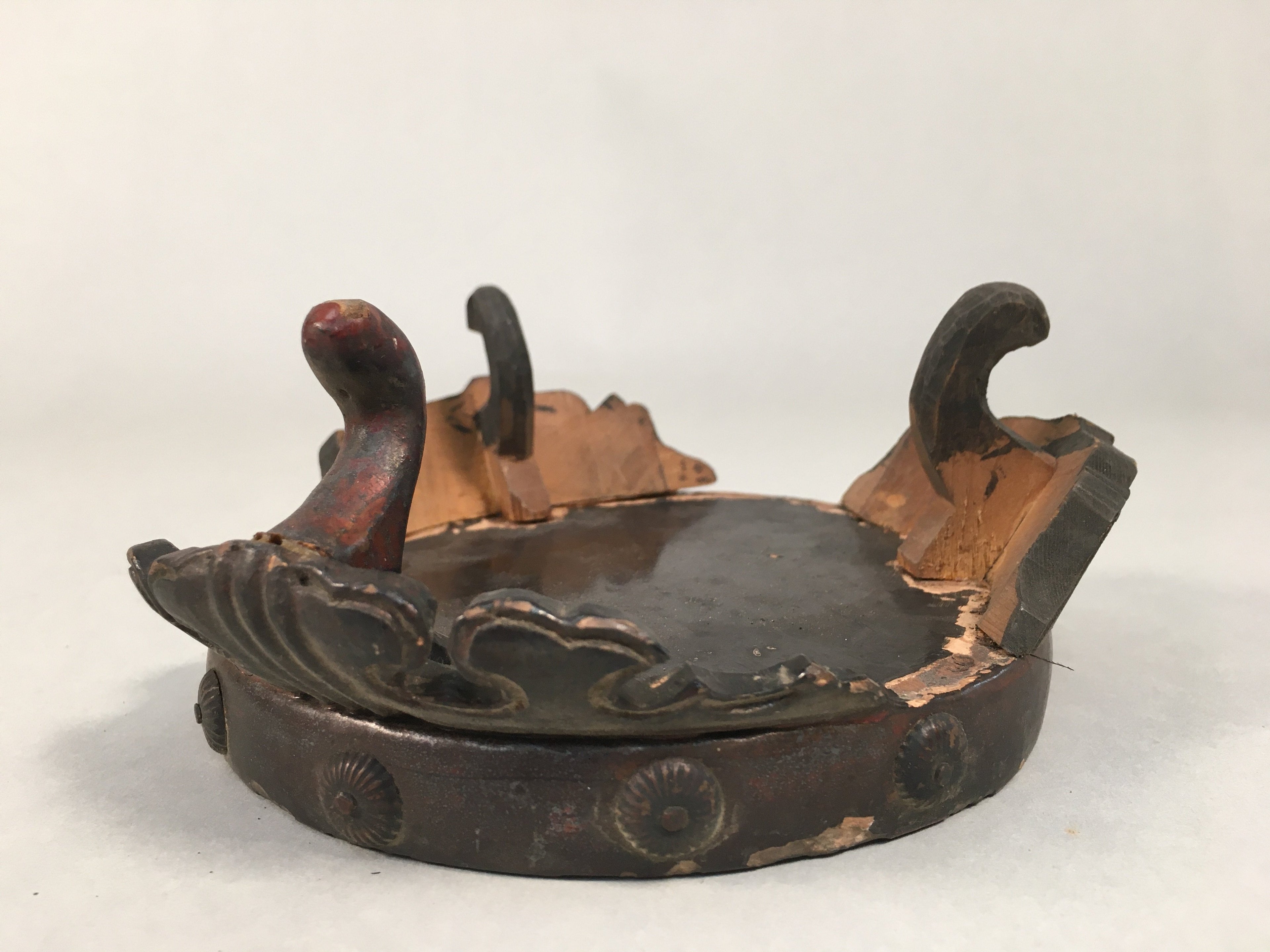 Japanese Buddhist Altar Fitting Wooden Stand Incense Burner Vtg Koro BU331