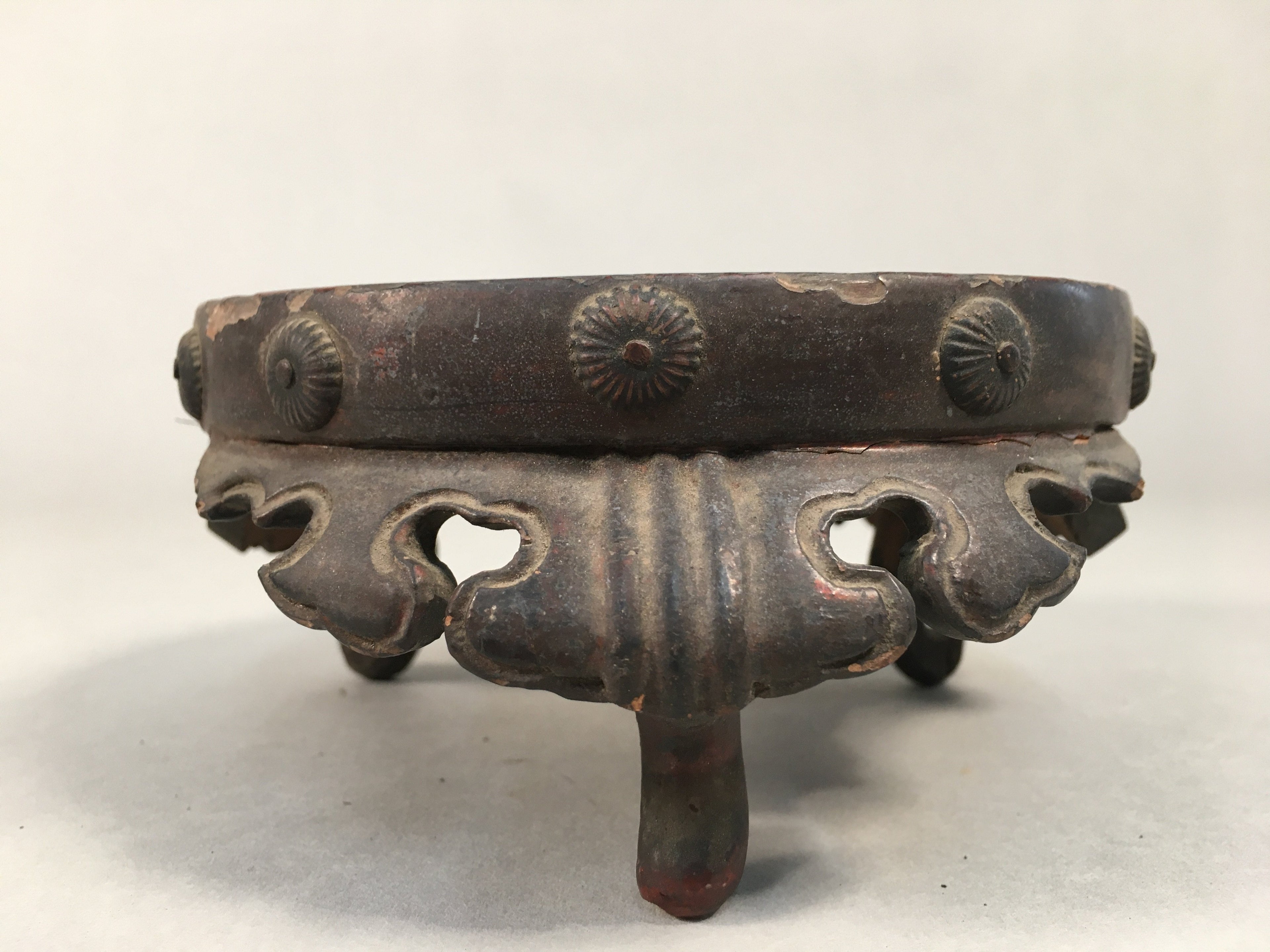 Japanese Buddhist Altar Fitting Wooden Stand Incense Burner Vtg Koro BU331