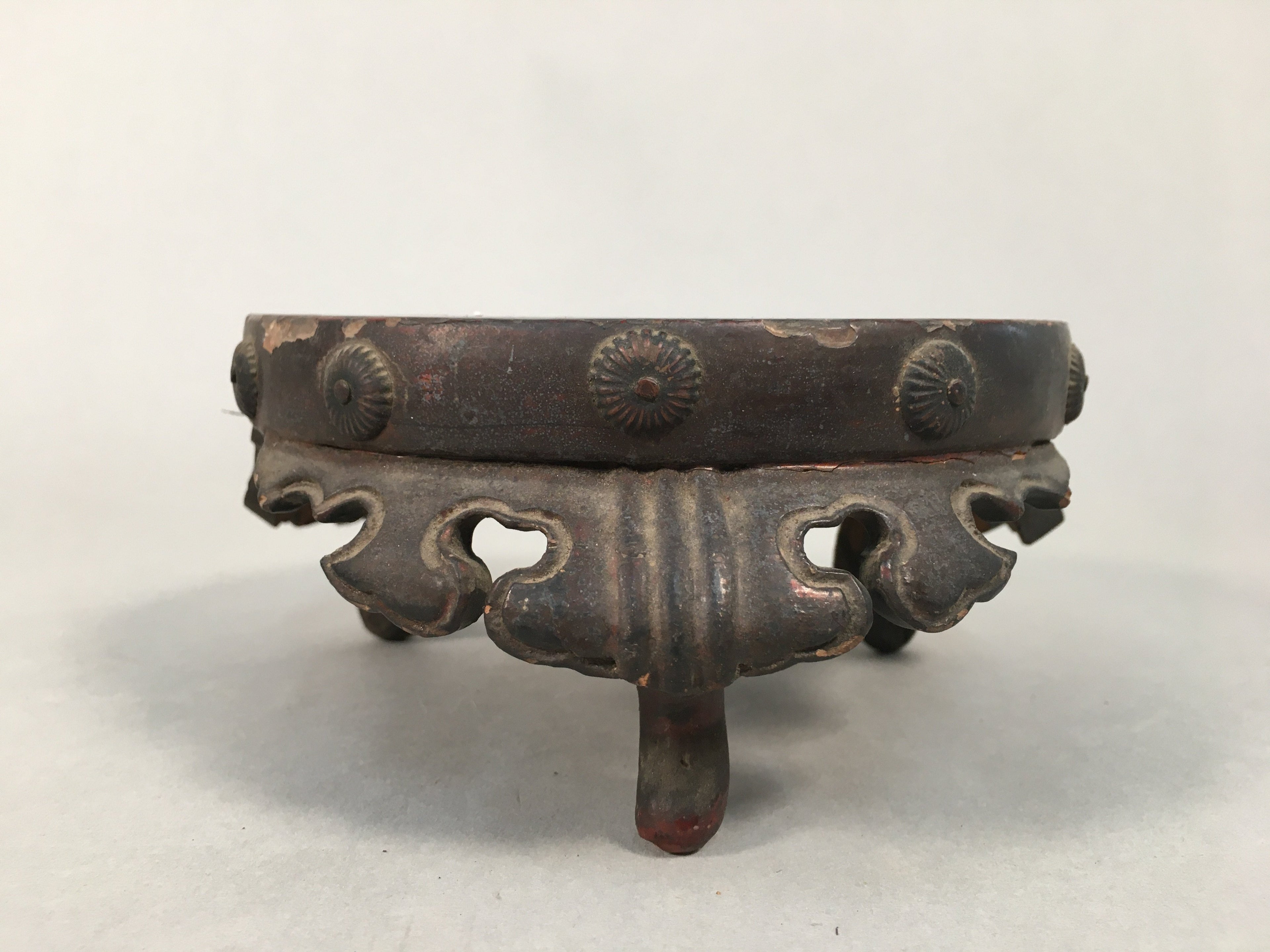 Japanese Buddhist Altar Fitting Wooden Stand Incense Burner Vtg Koro BU331